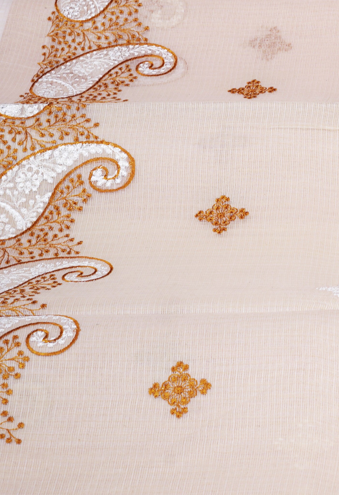 Cream Pure Emboridery Kota Saree-UNM82542
