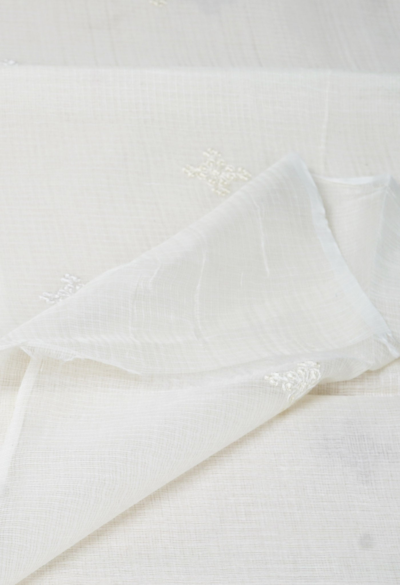 Cream Pure Emboridery Kota Saree-UNM82544