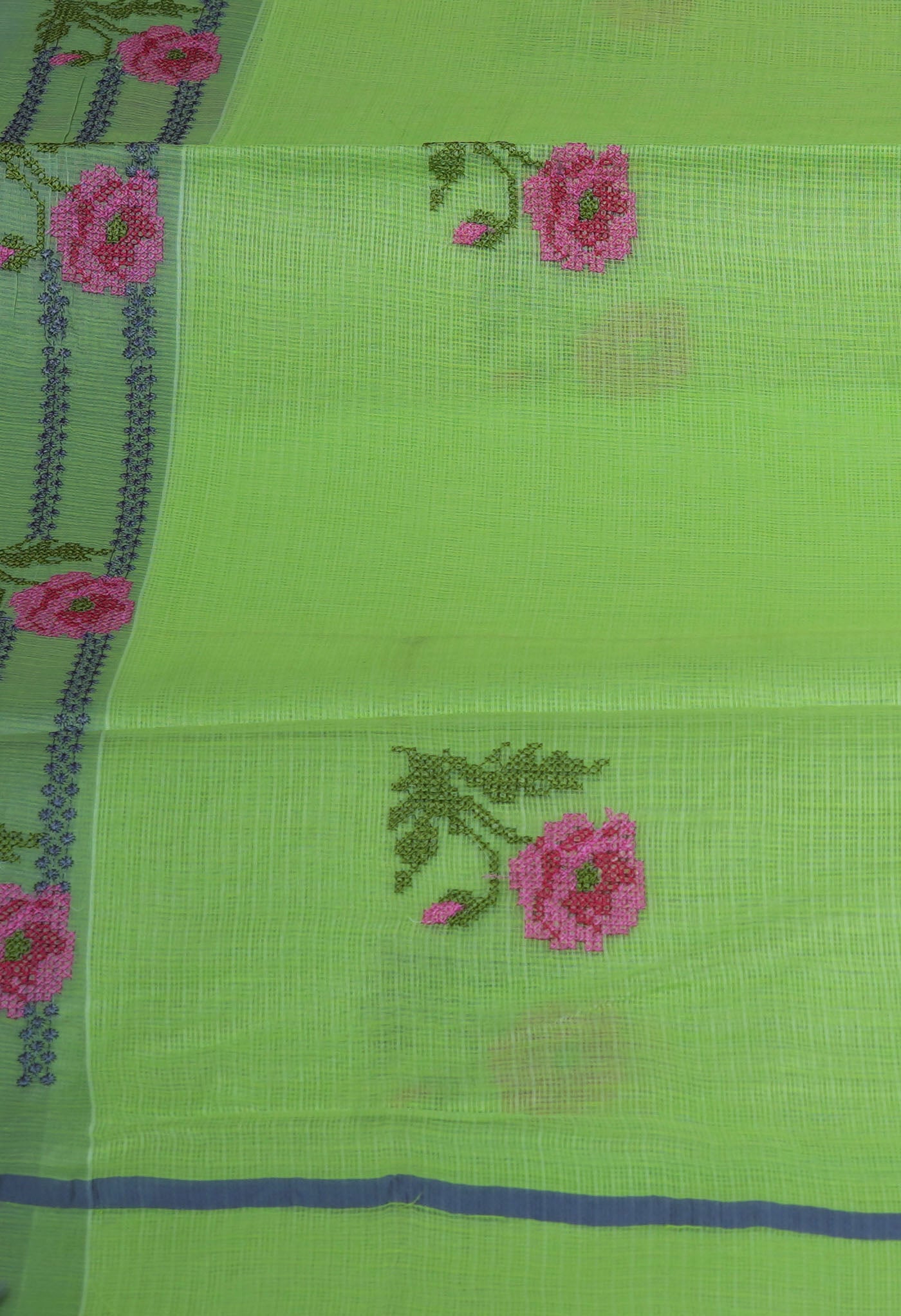 Green Pure Emboridery Kota Saree-UNM82554