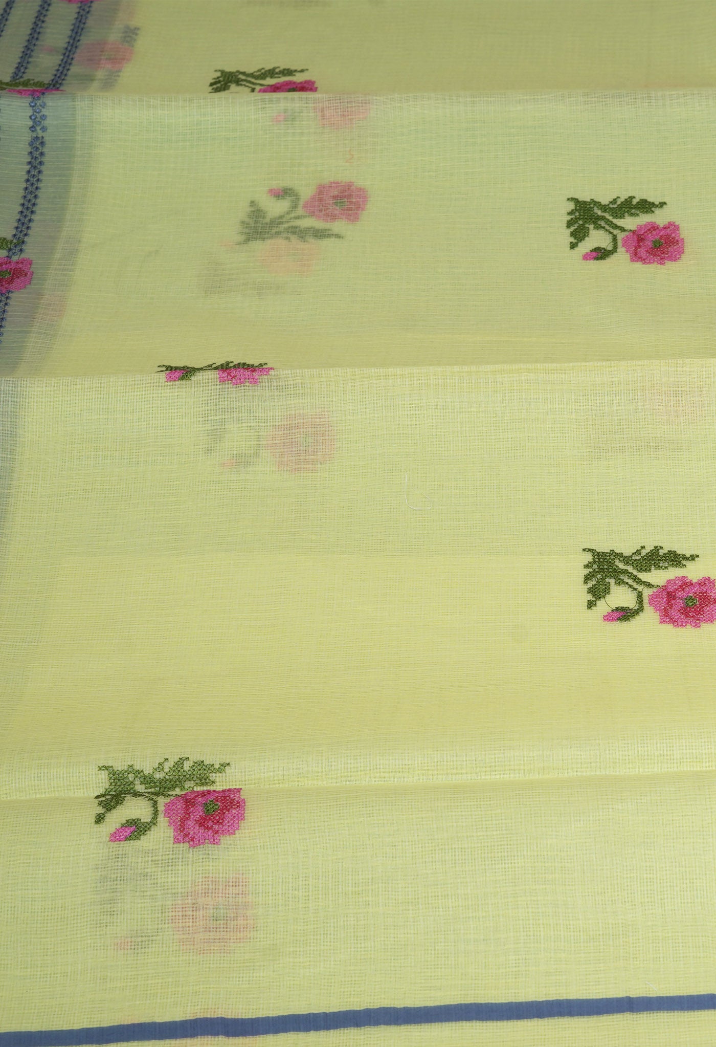 Yellow Pure Emboridery Kota Saree-UNM82558