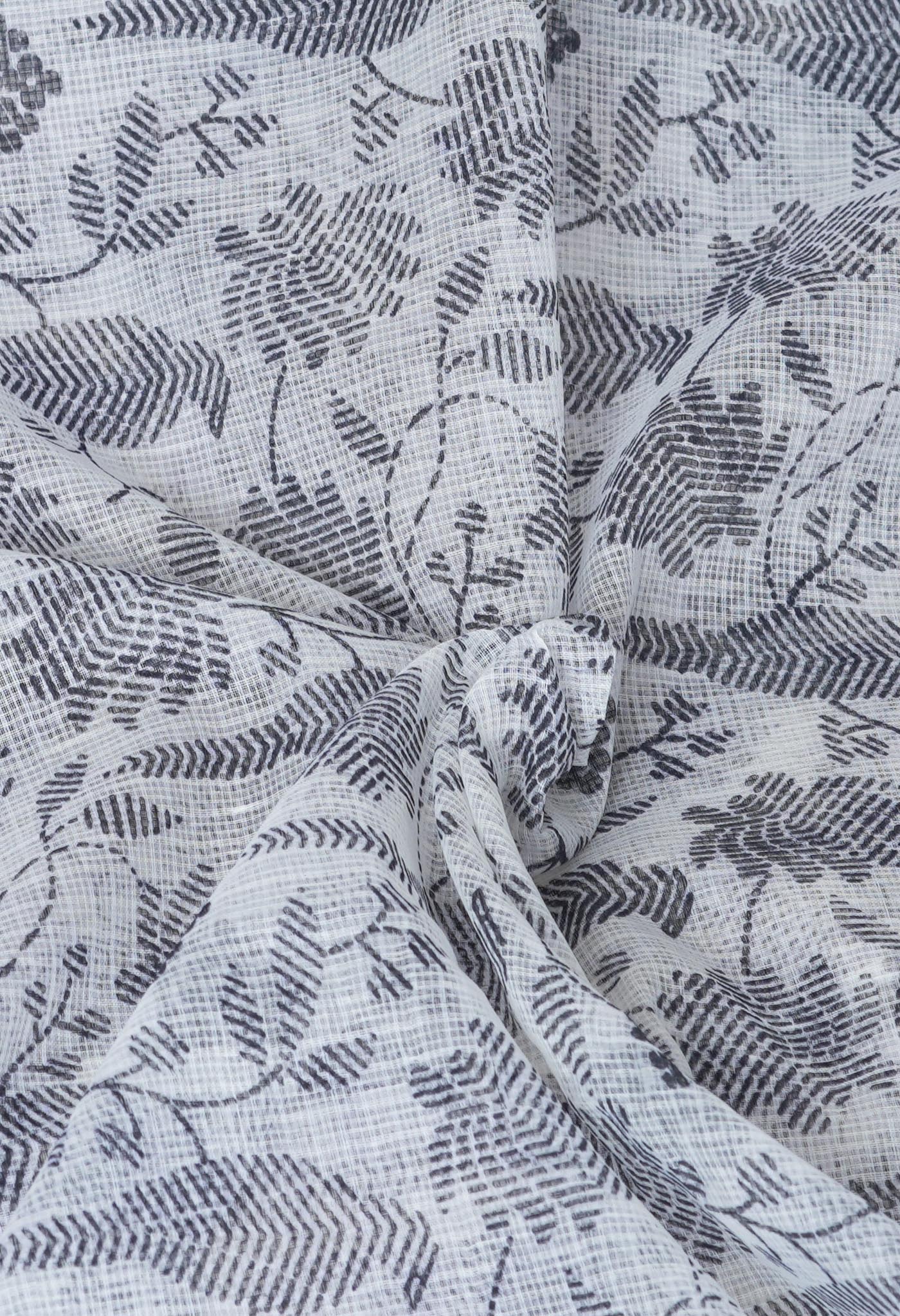 Cream Pure Hand Painted With Emboridery Kota Saree-UNM82563
