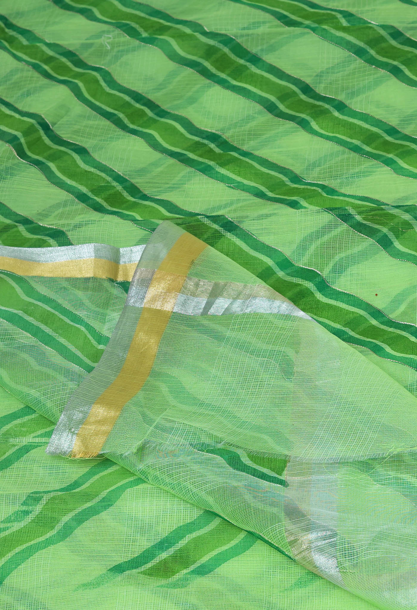 Green Pure Hand Painted With Emboridery Kota Saree-UNM82569