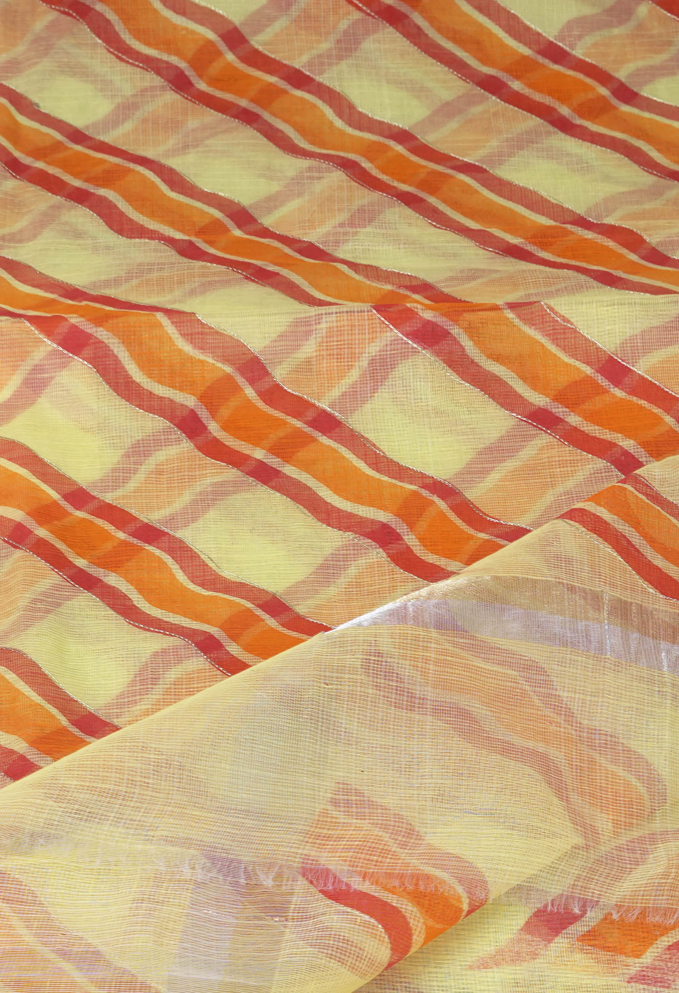 Yellow Pure Hand Painted With Emboridery Kota Saree-UNM82570