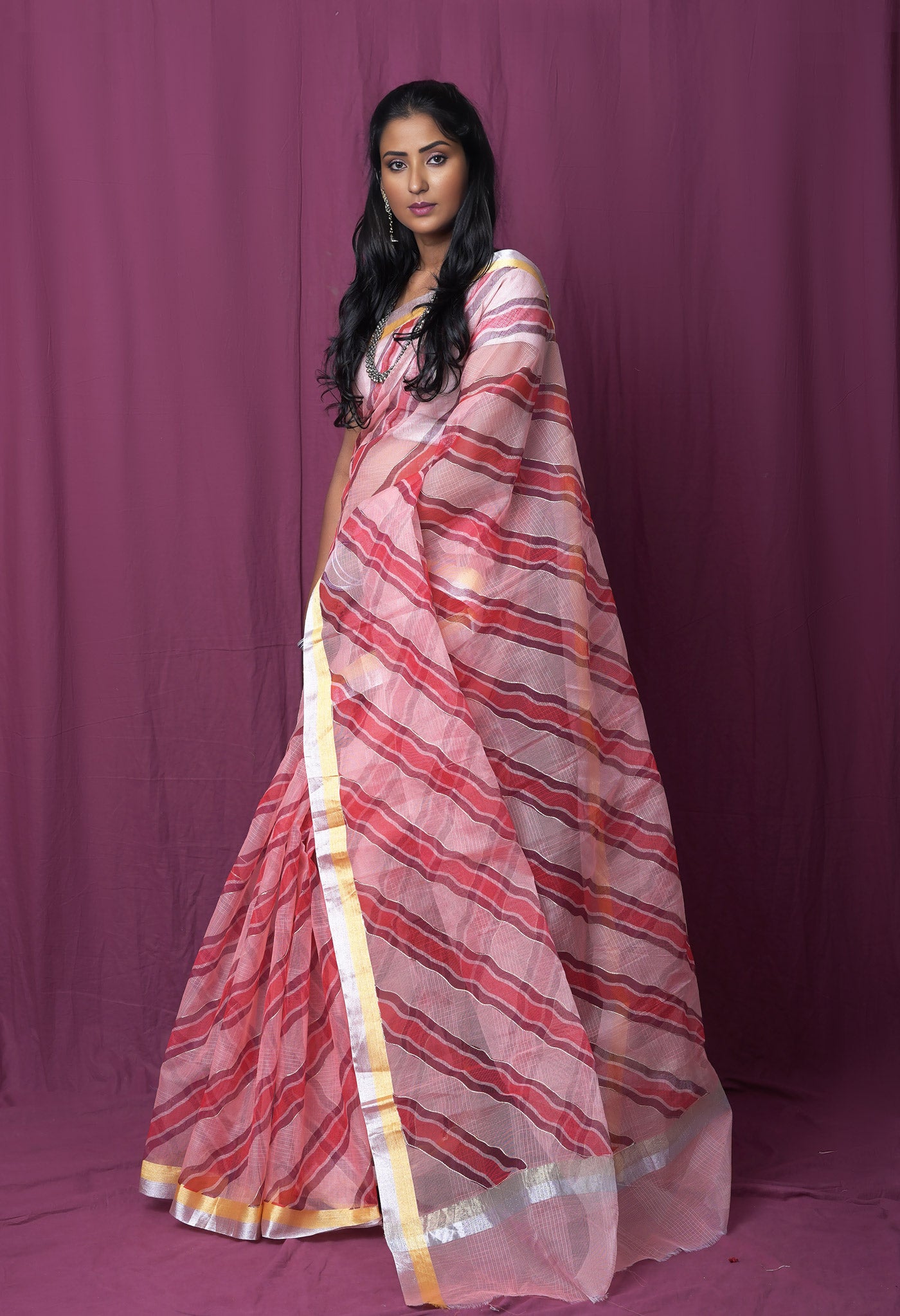 Pink Pure Hand Painted With Emboridery Kota Saree-UNM82572
