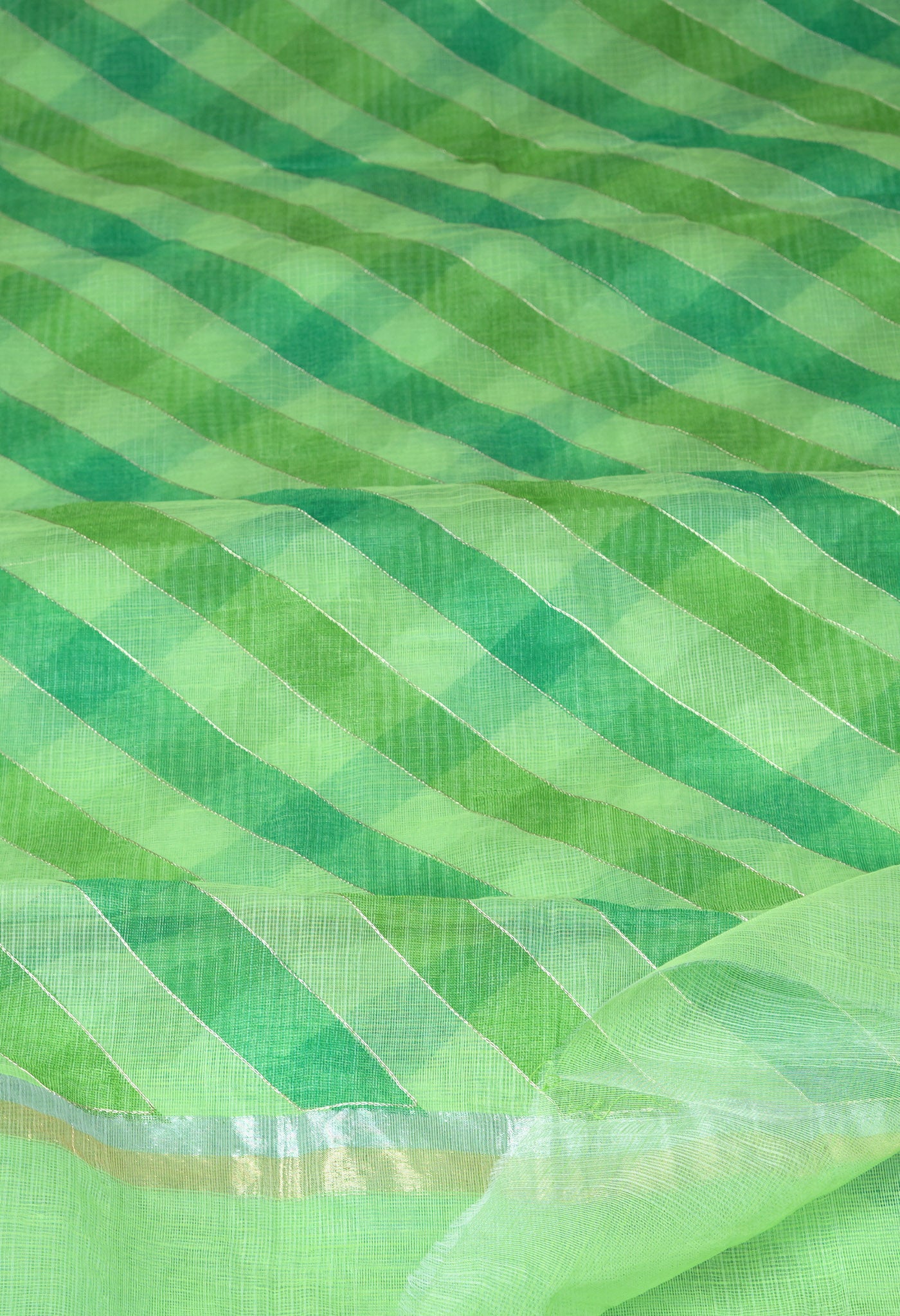 Green Pure Hand Painted With Emboridery Kota Saree-UNM82576