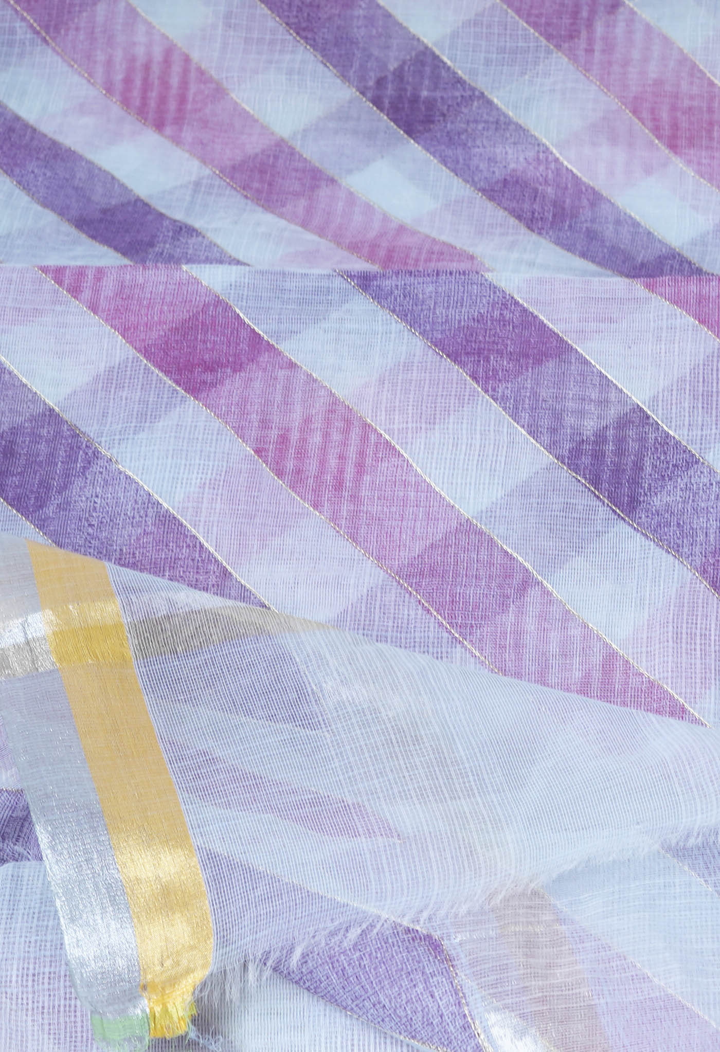 Grey Pure Hand Painted With Emboridery Kota Saree-UNM82578