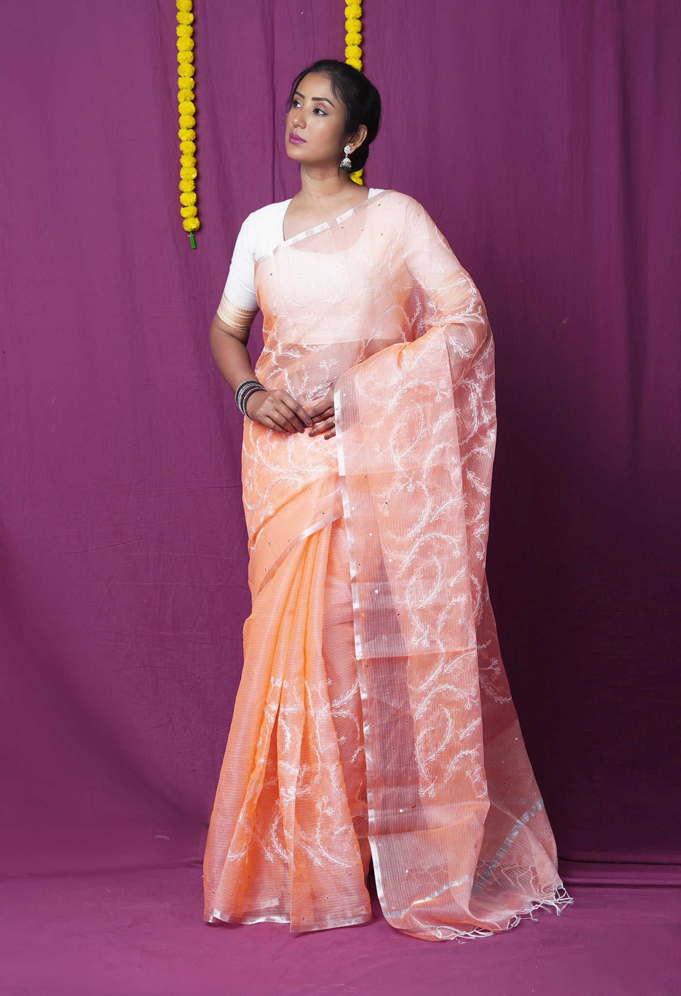 Pink Pure Emboridery Kota Saree-UNM82587