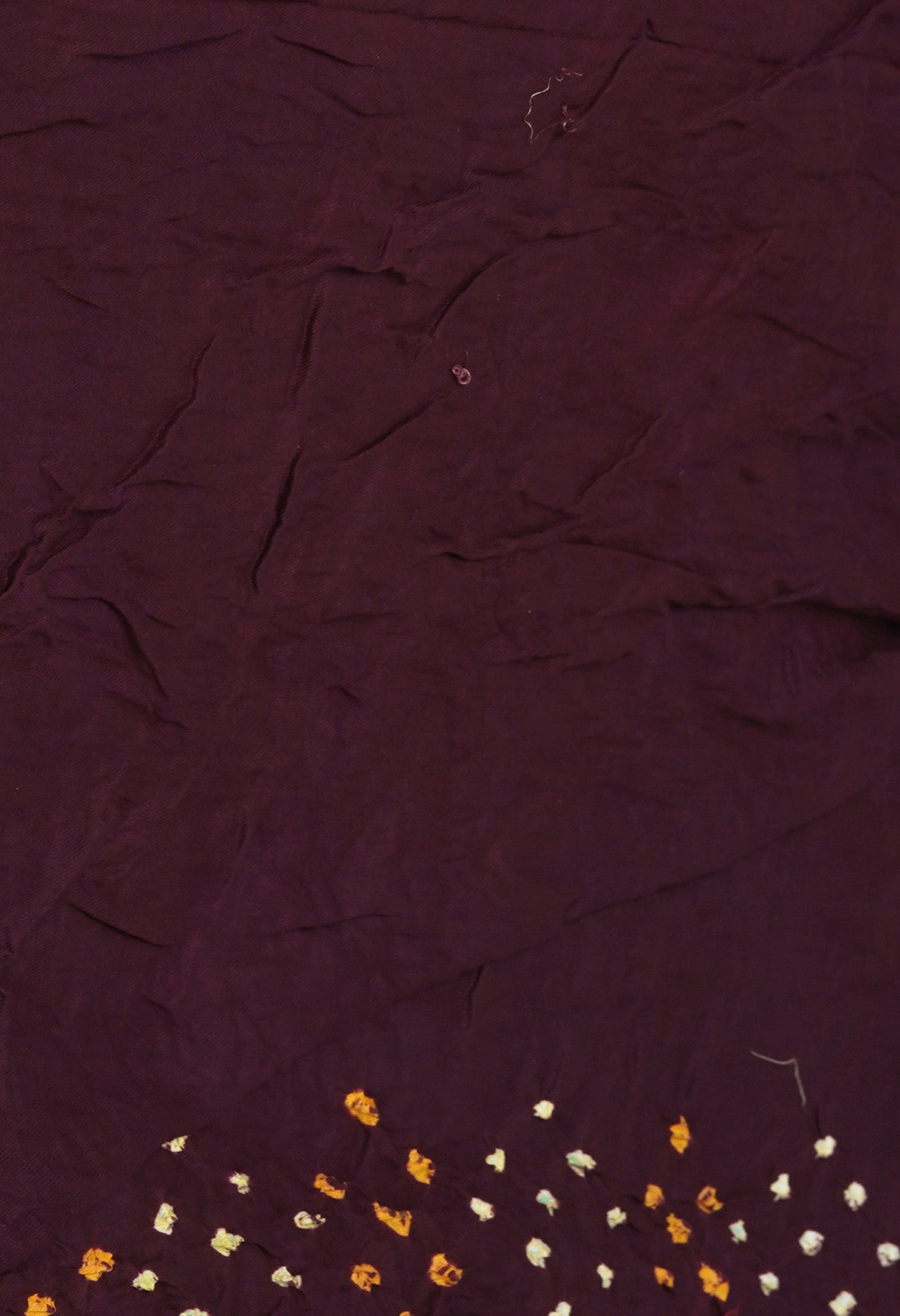 Dark Brown Pure Bandhani Mulmul Cotton Saree-UNM82595