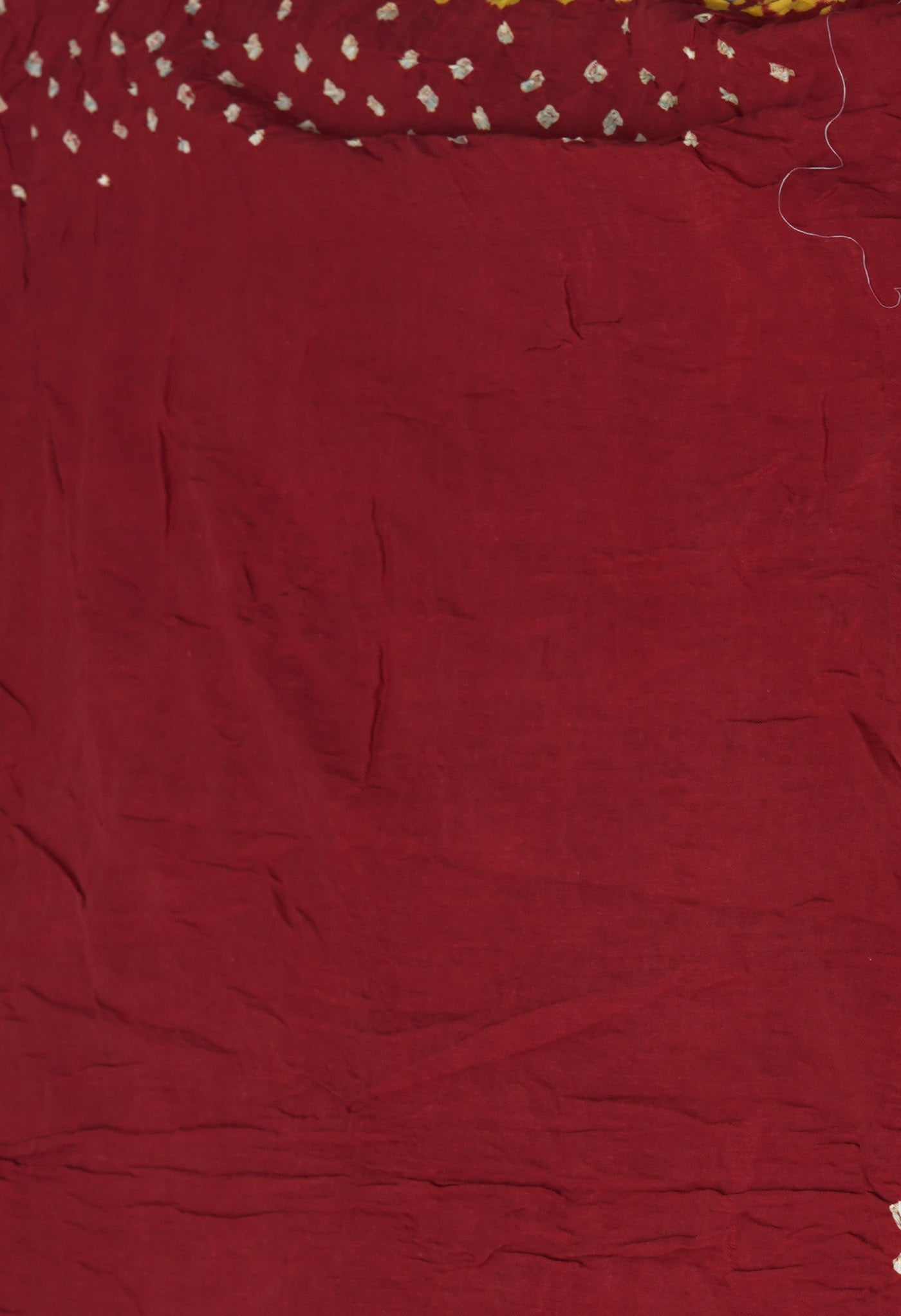 Cherry Red Pure Bandhani Mulmul Cotton Saree-UNM82596