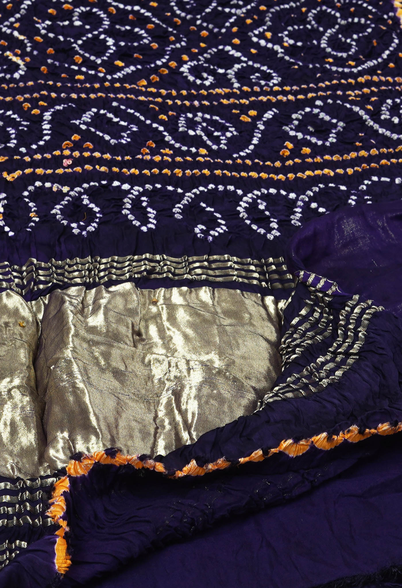 Dark Violet Pure Bandhani Gaji Soft Silk Saree-UNM82602