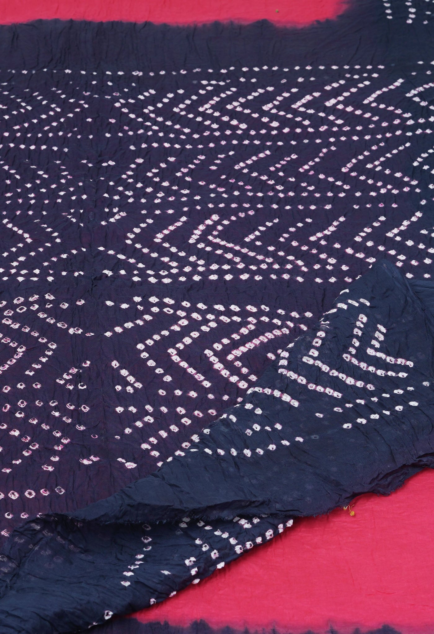 Red Pure Bandhani Mulmul Cotton Saree-UNM82615