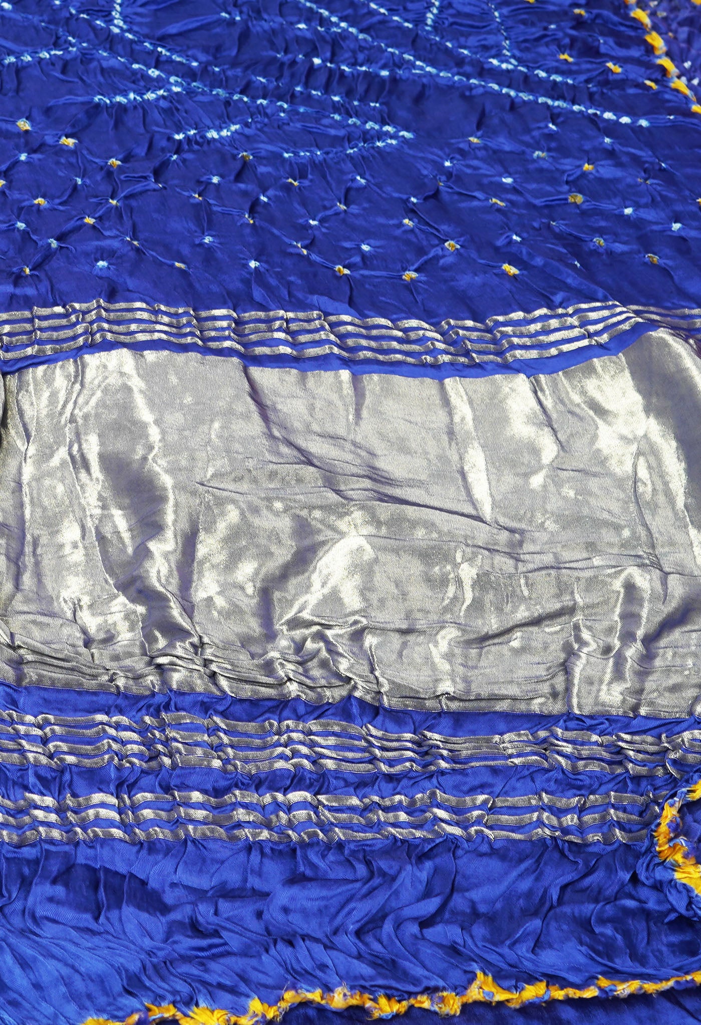 Pale Blue Pure Bandhani Gaji Soft Silk Saree-UNM82632