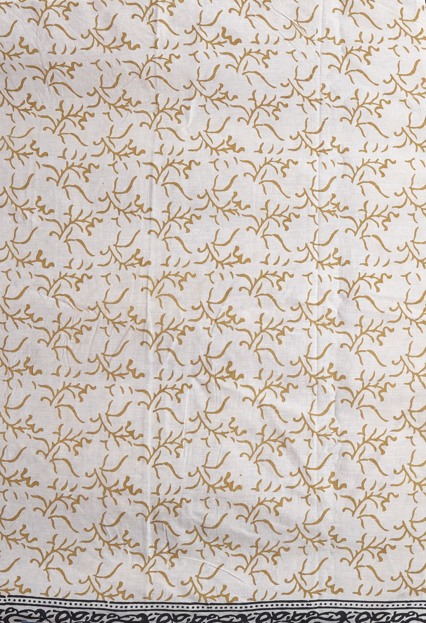 Cream Pure Bagru Kalamkari Printed Chanderi Sico Saree-UNM82655