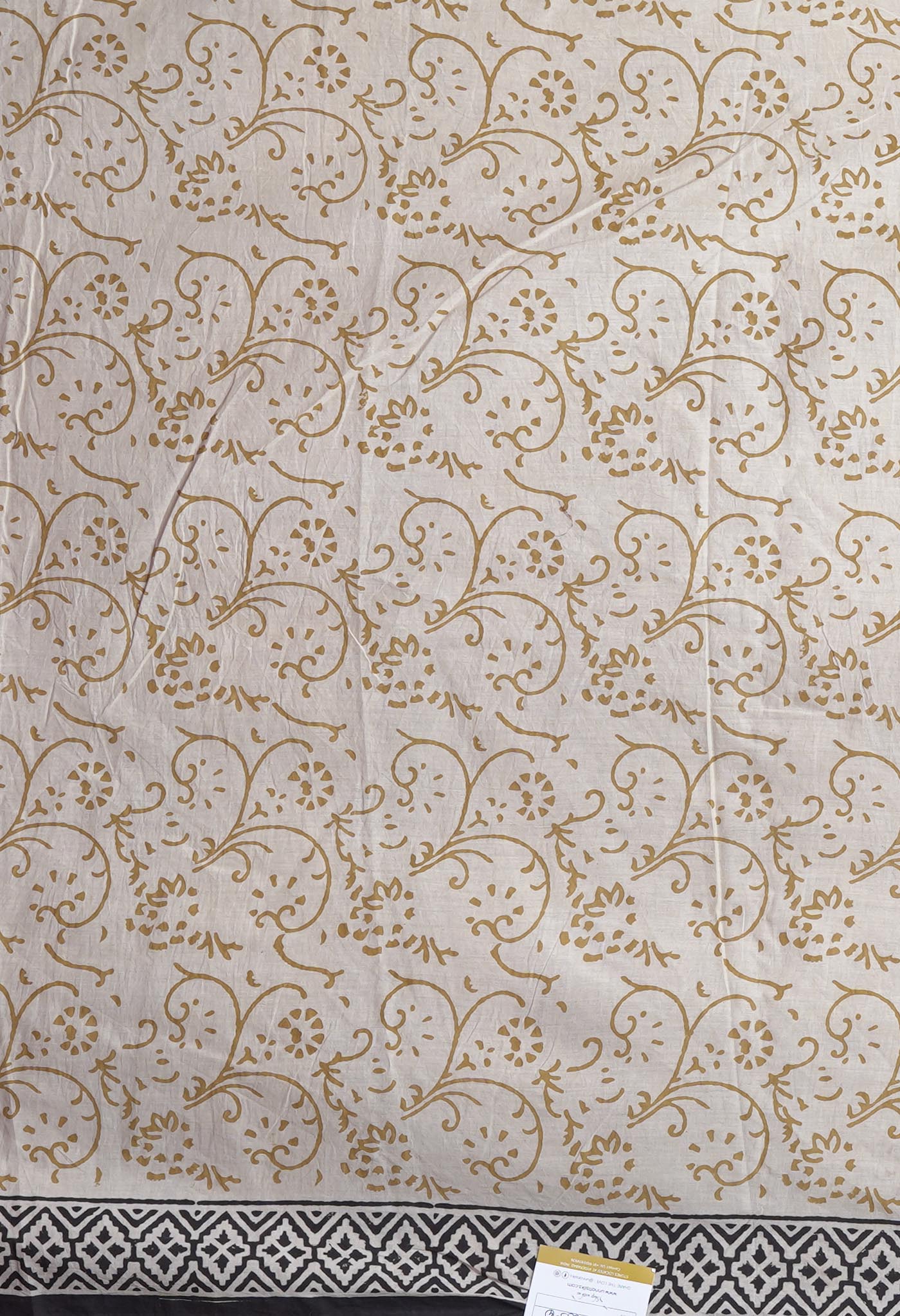 Cream Pure Bagru Kalamkari Printed Chanderi Sico Saree-UNM82665