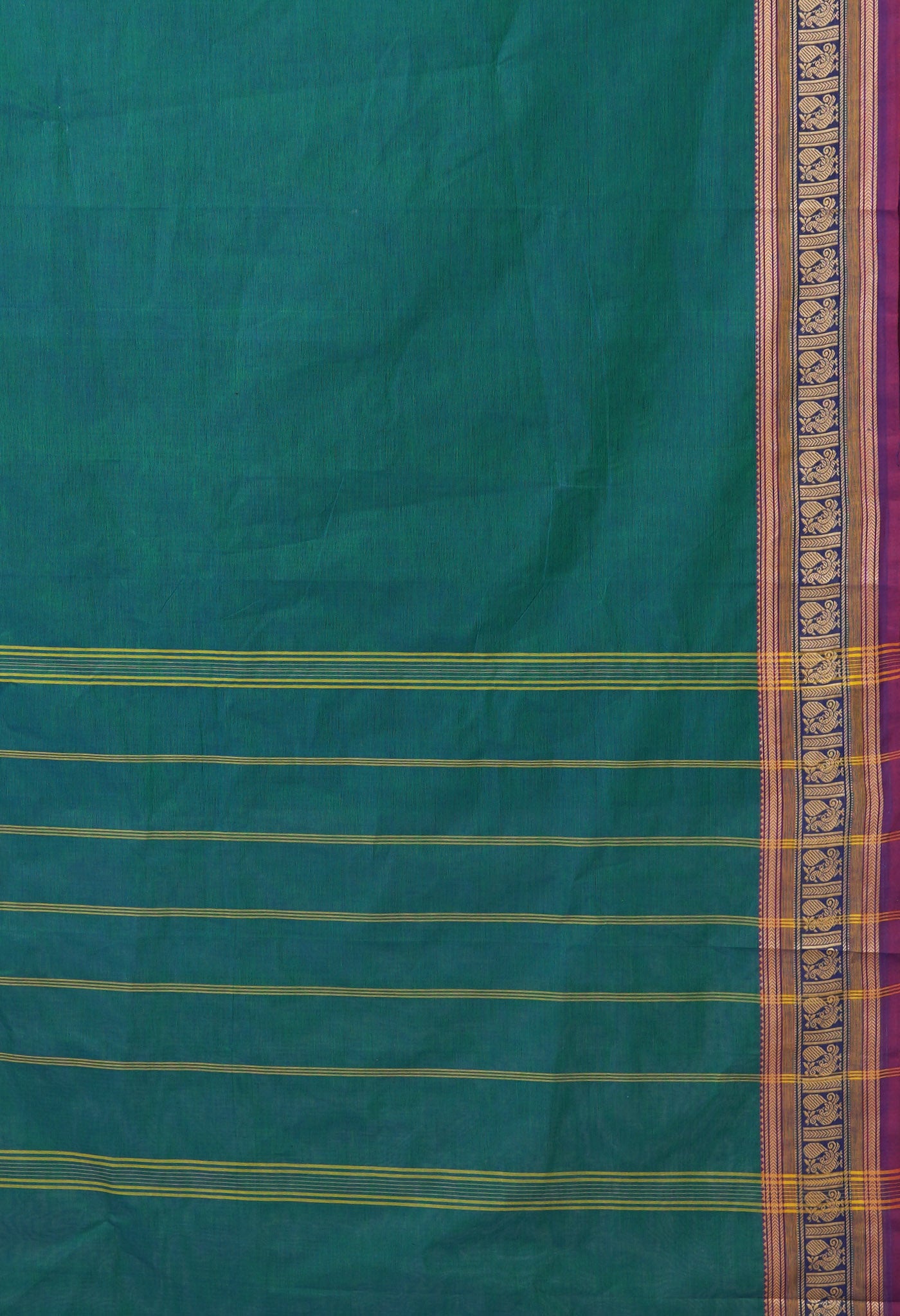 Peacock Green Pure Pavani Handcrafted Kanchi Cotton Saree-UNM82714