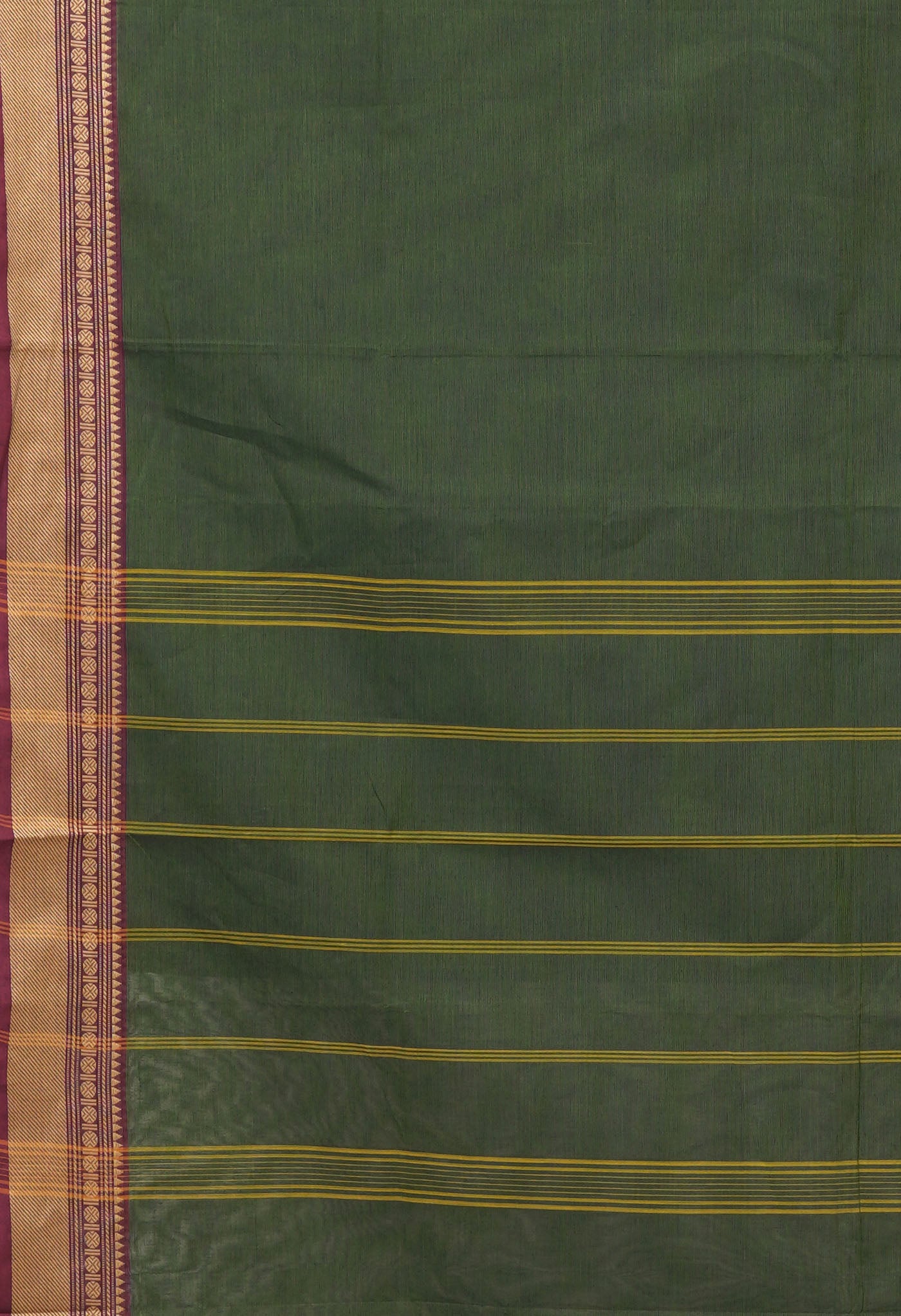 Olive Green Pure Pure Pavani Handcrafted Kanchi Cotton Saree-UNM82717
