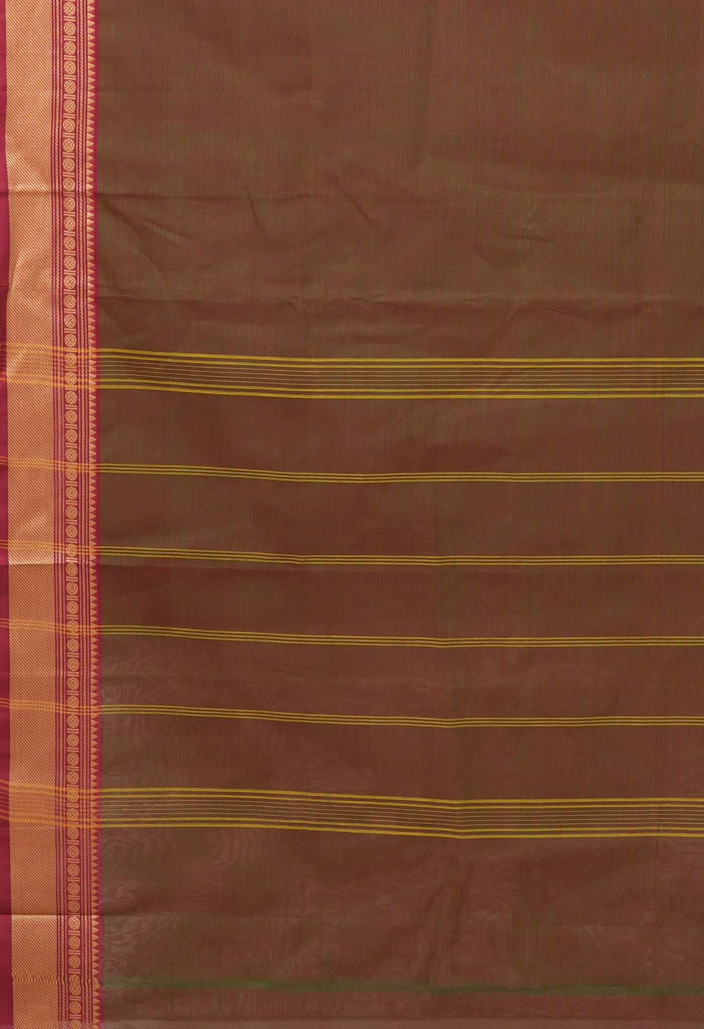 Olive Green Pure Pavani Handcrafted Kanchi Cotton Saree-UNM82721