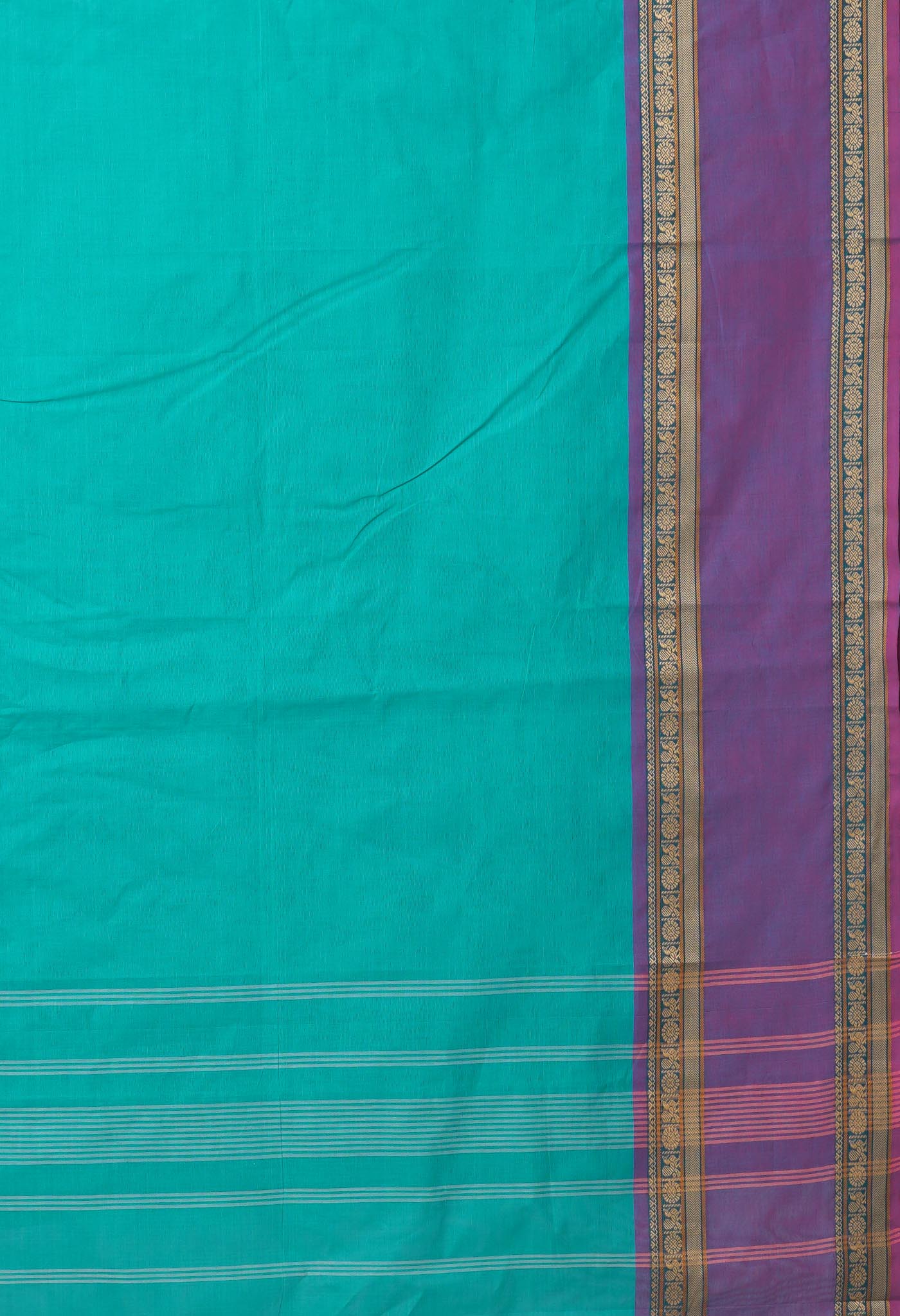 Peacock Blue Pure Pavani Handcrafted Kanchi Cotton Saree-UNM82732
