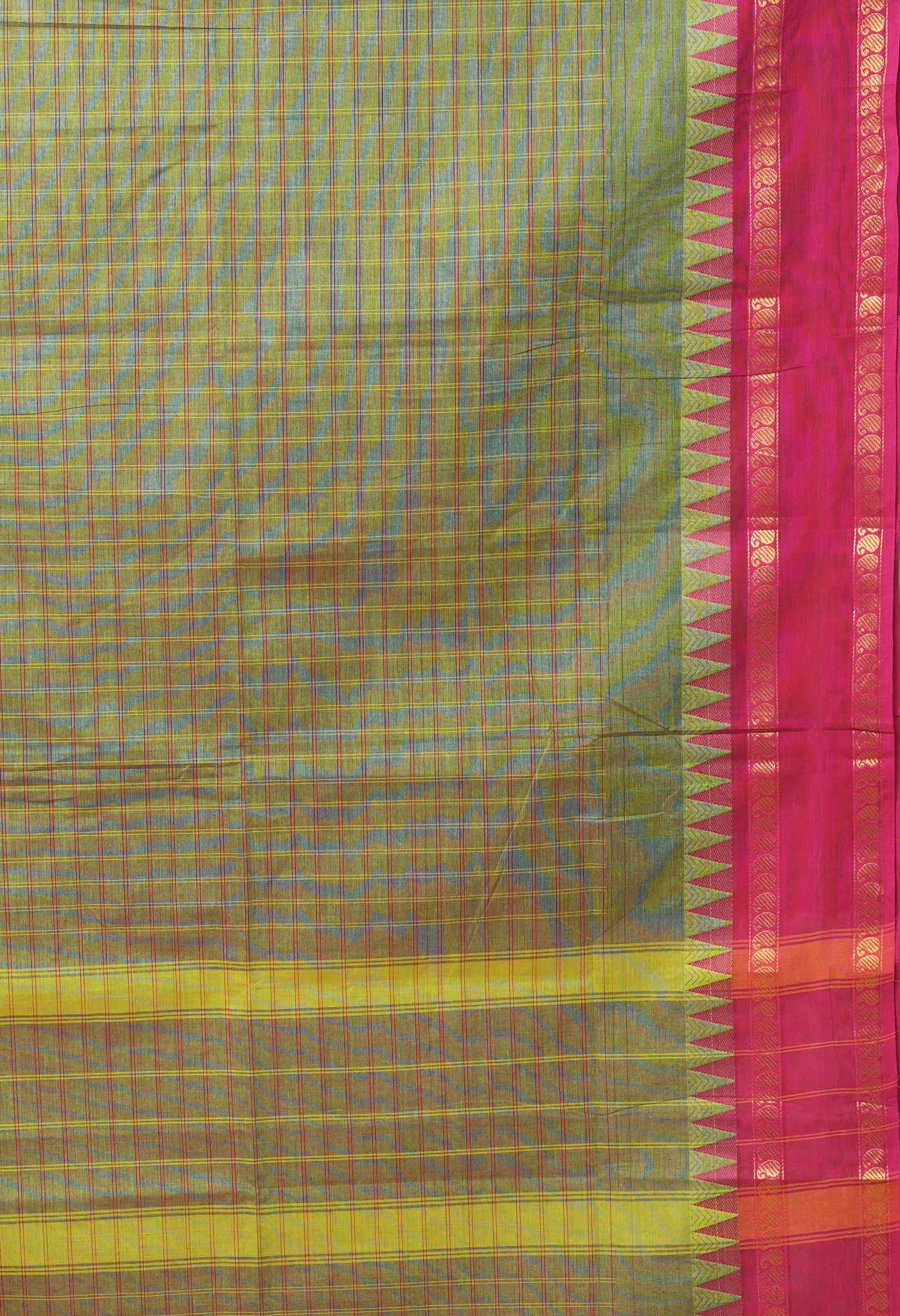 Parrot Green Pure Pavani Handcrafted Kanchi Cotton Saree-UNM82743
