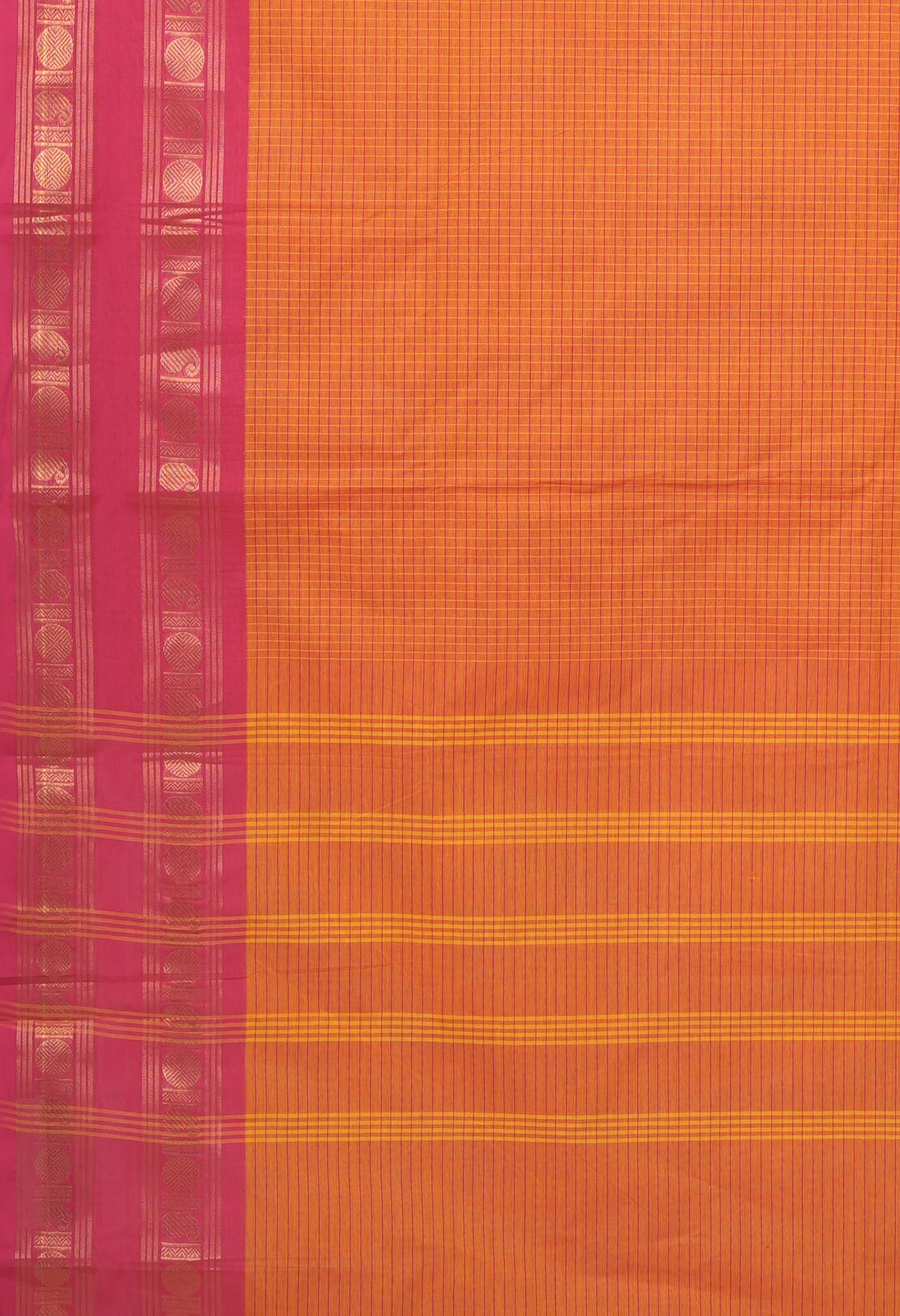 Orange Pure Pavani Handcrafted Kanchi Cotton Saree-UNM82751