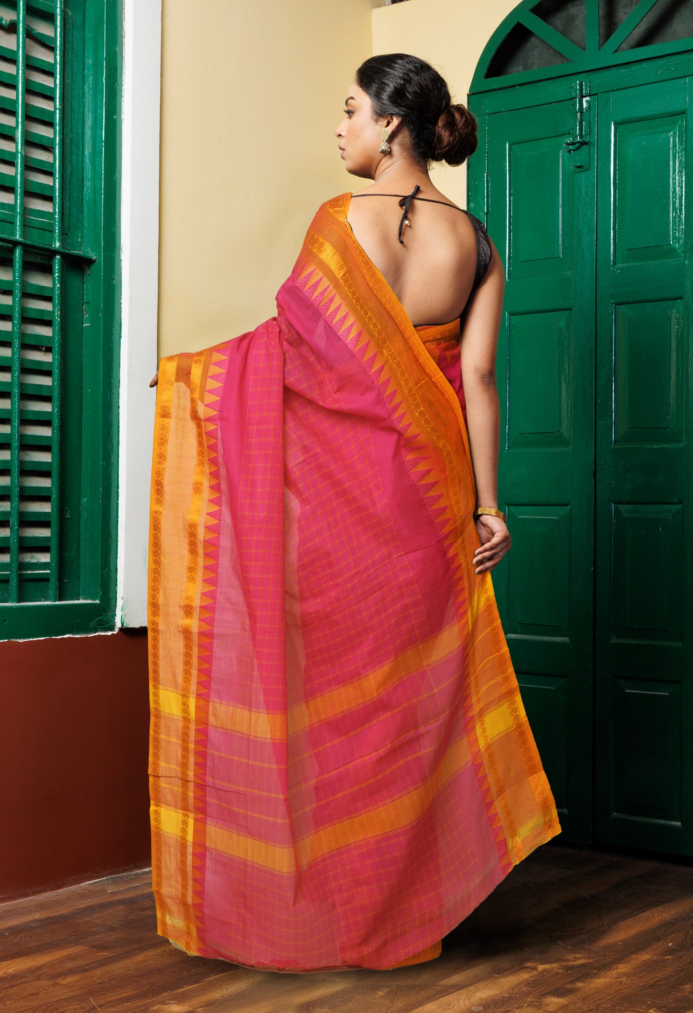 Red Pure Pavani Handcrafted Kanchi Cotton Saree-UNM82759