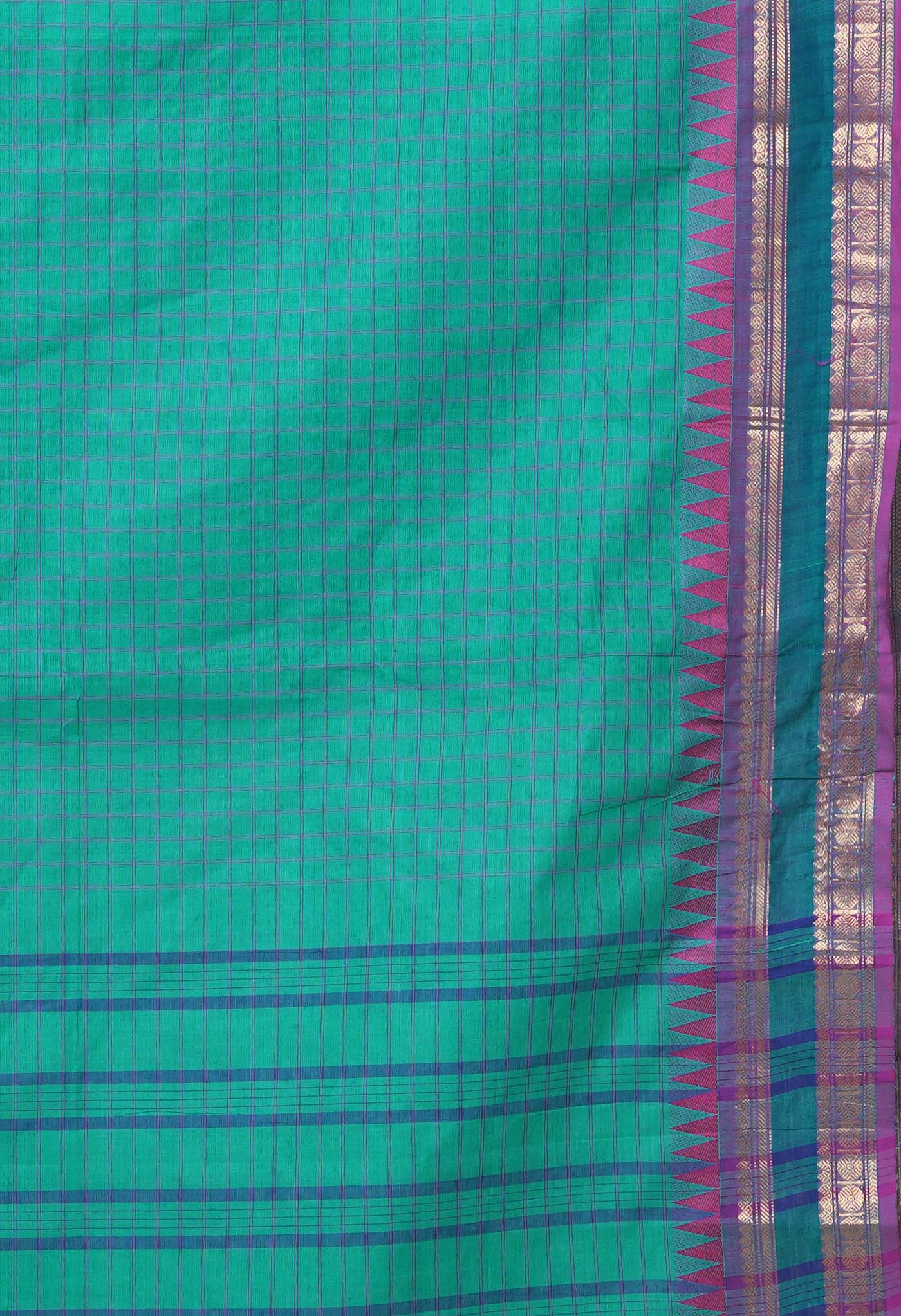 Green Pure Pavani Handcrafted Kanchi Cotton Saree-UNM82762