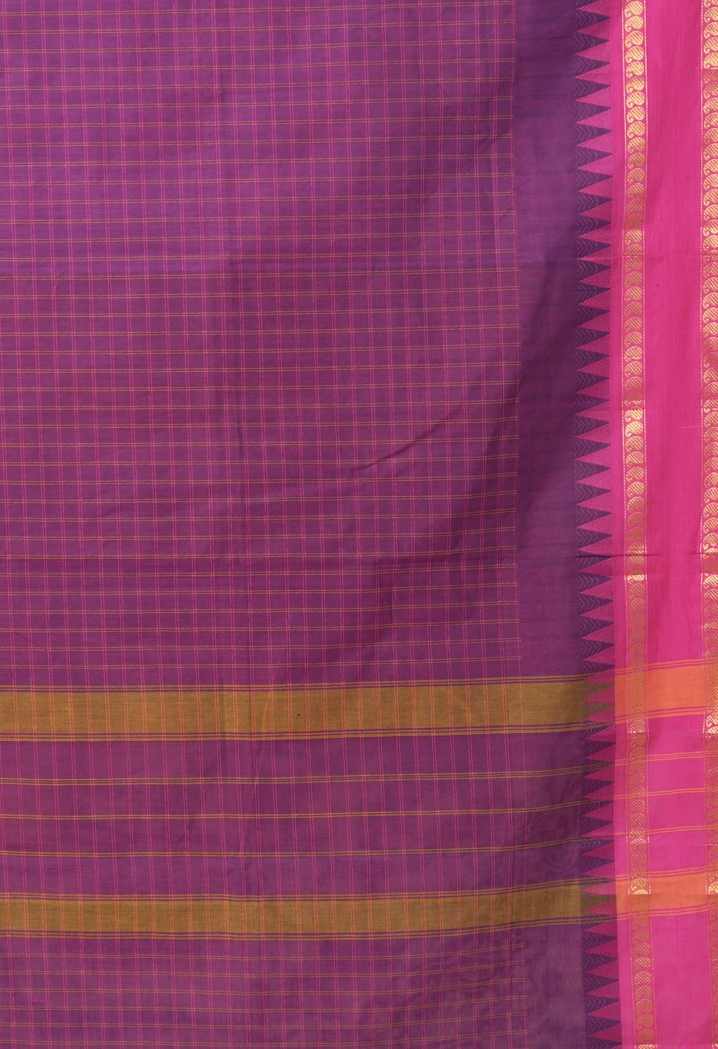 Dark Pink Pure Pavani Handcrafted Kanchi Cotton Saree-UNM82763