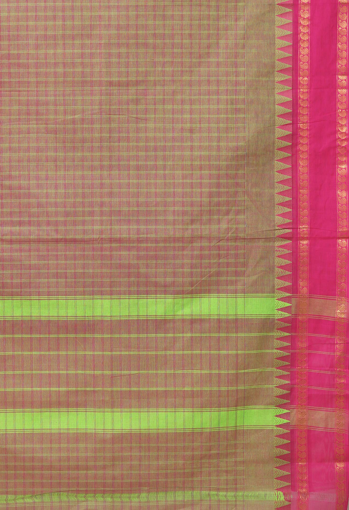 Green Pure Pavani Handcrafted Kanchi Cotton Saree-UNM82766
