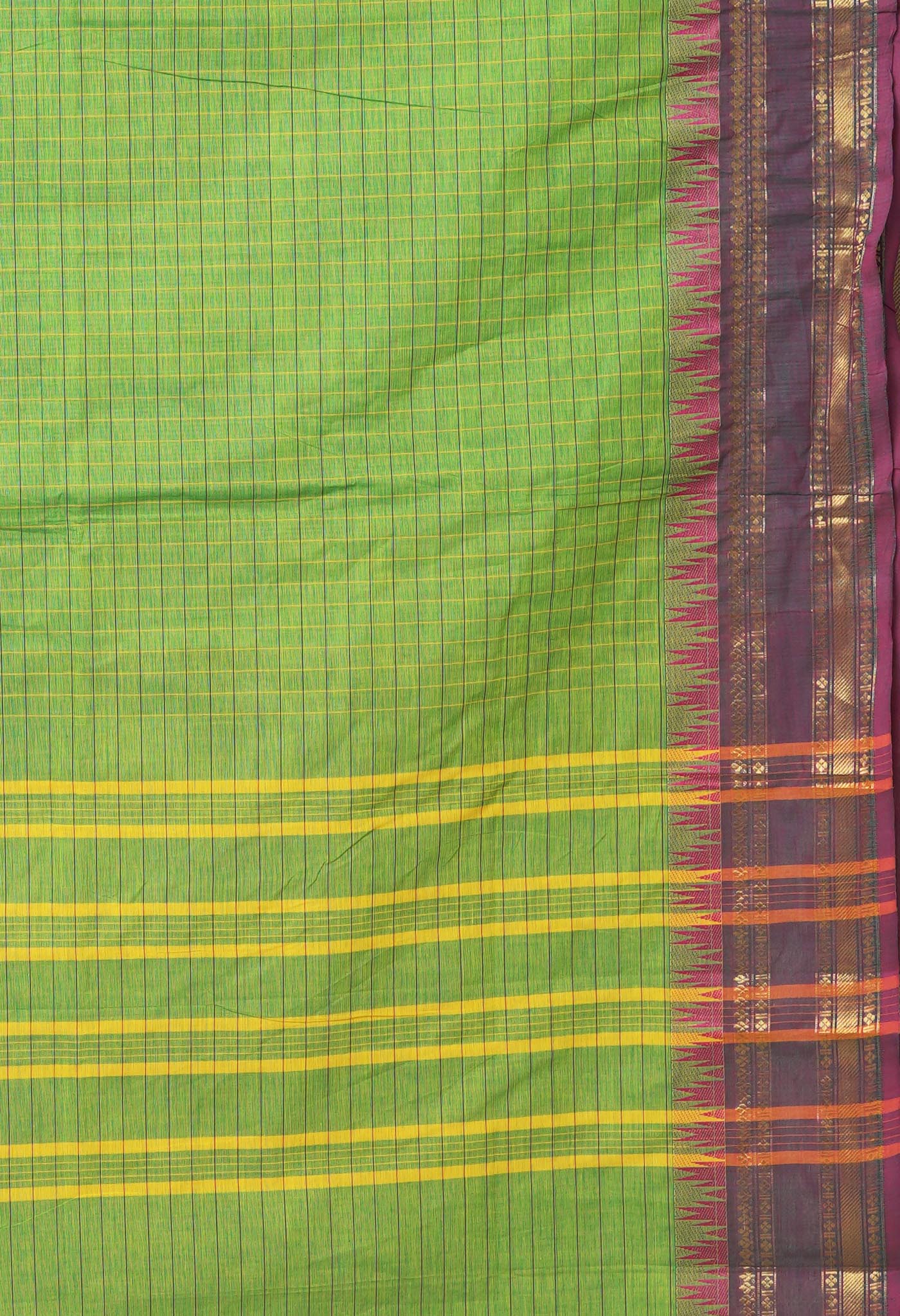 Parrot Green Pure Pavani Handcrafted Kanchi Cotton Saree-UNM82771
