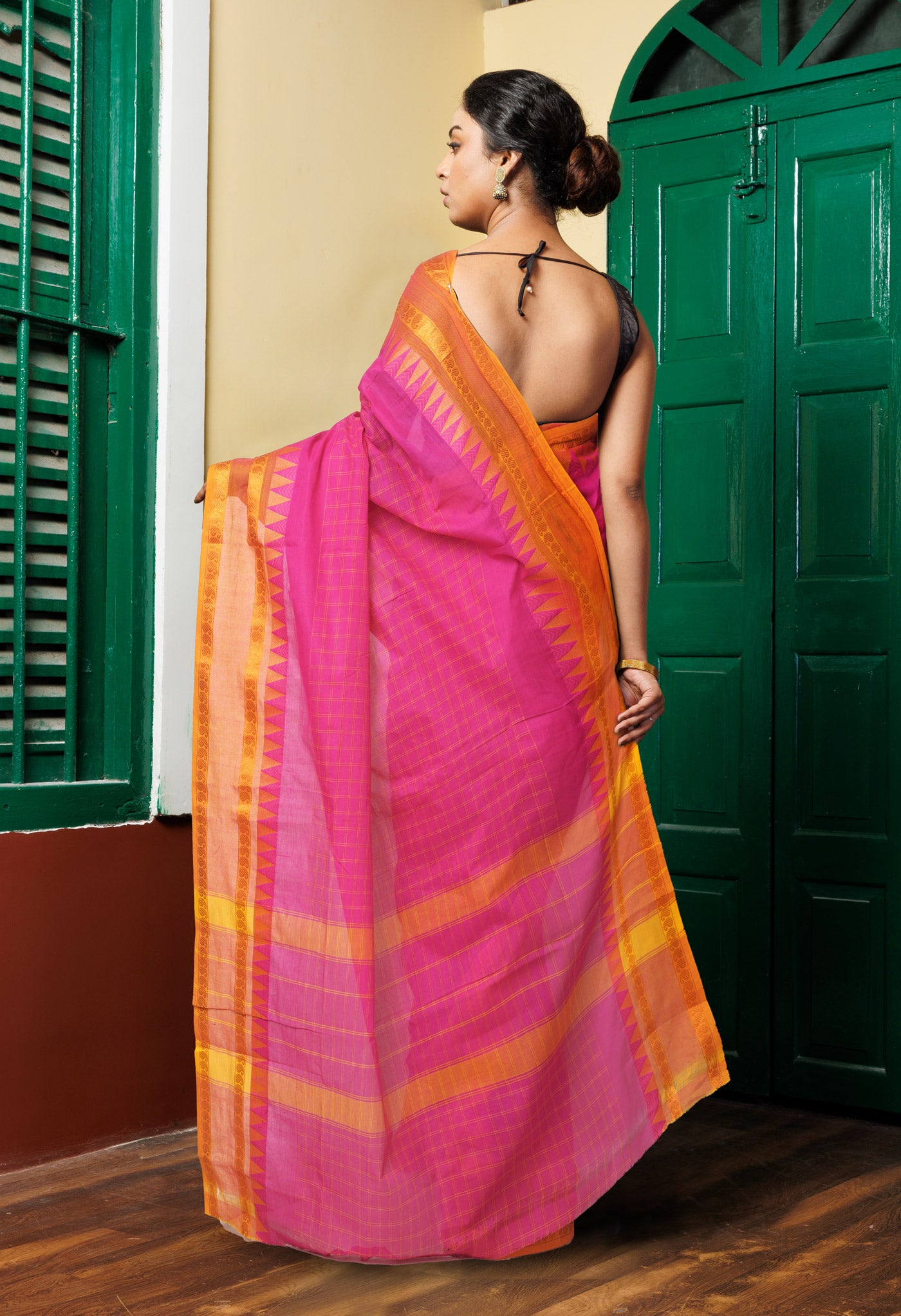 Pink Pure Pure Pavani Handcrafted Kanchi Cotton Saree-UNM82772