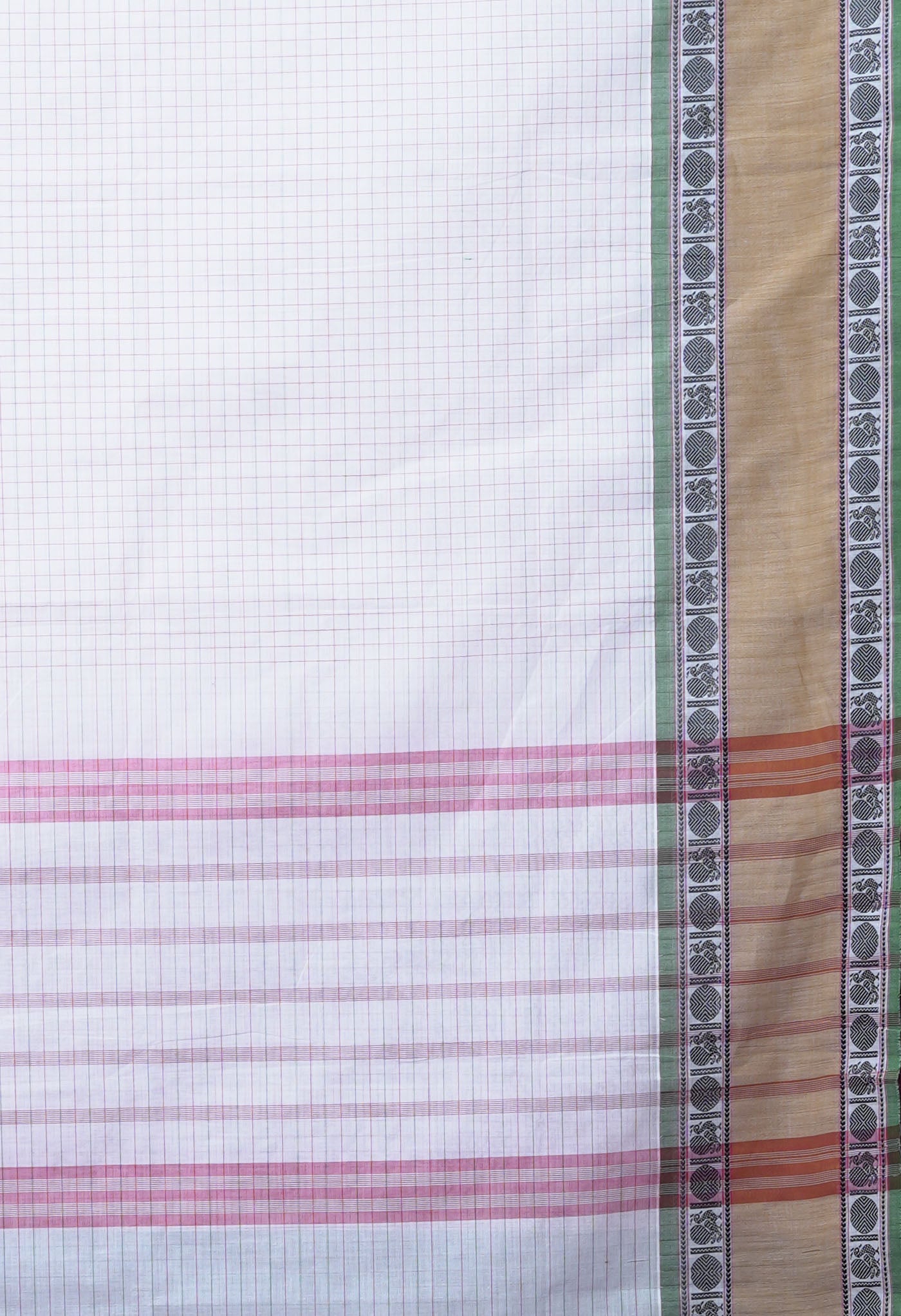 White Pure Pavani Handcrafted Kanchi Cotton Saree-UNM82779