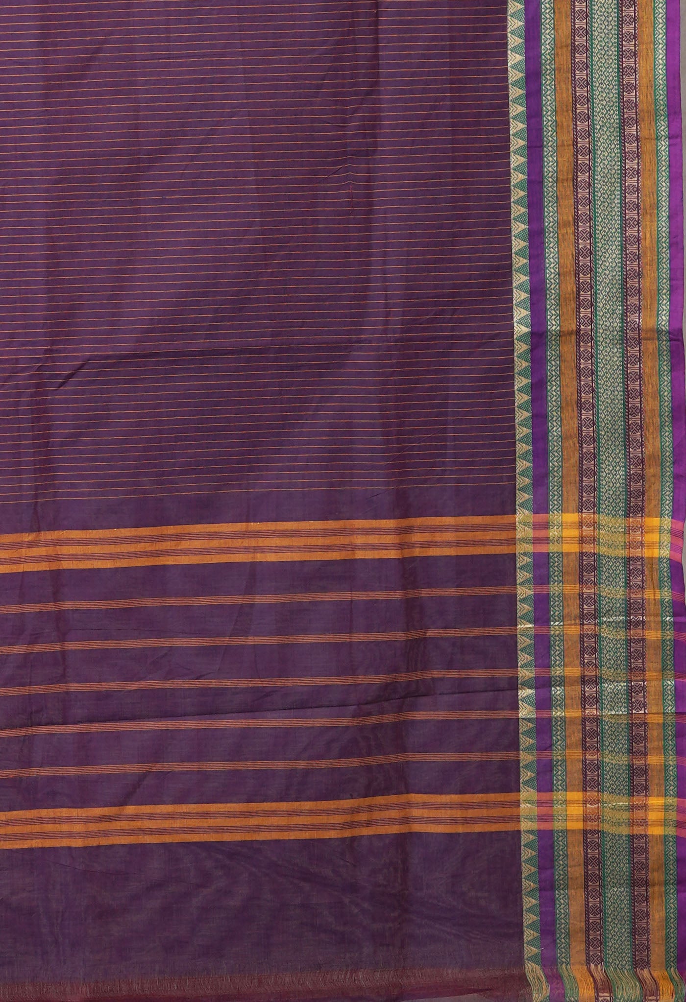 Dark Purple Pure Pavani Handcrafted Kanchi Cotton Saree-UNM82782