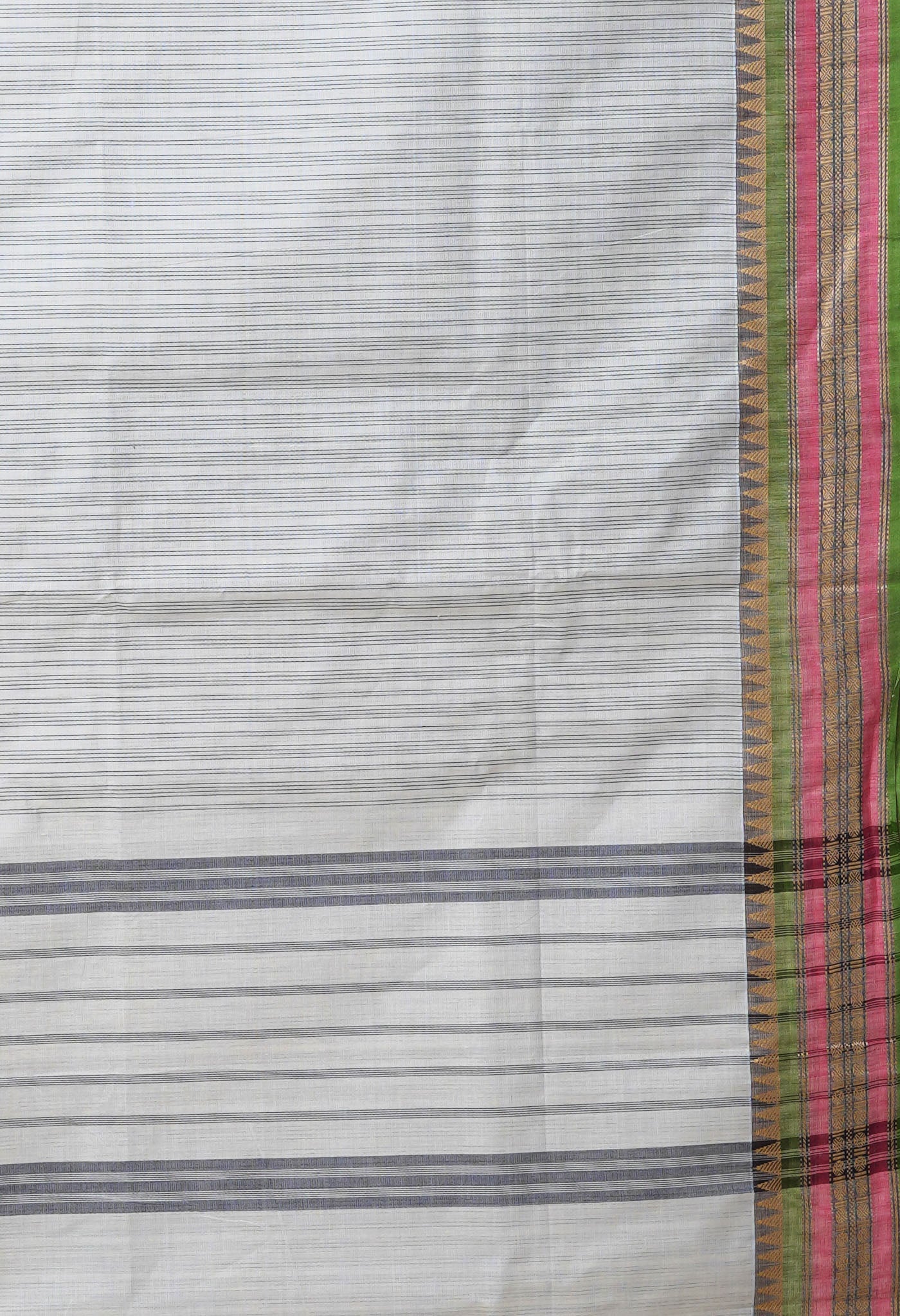 Grey Pure Pavani Handcrafted Kanchi Cotton Saree-UNM82787