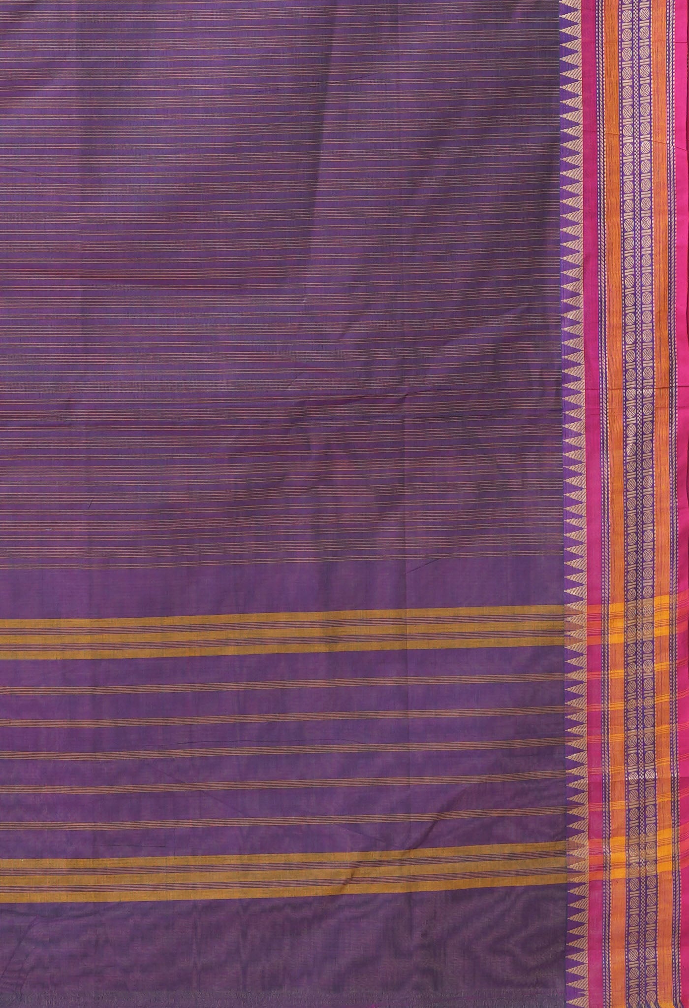 Dark Green Pure Pavani Handcrafted Kanchi Cotton Saree-UNM82788