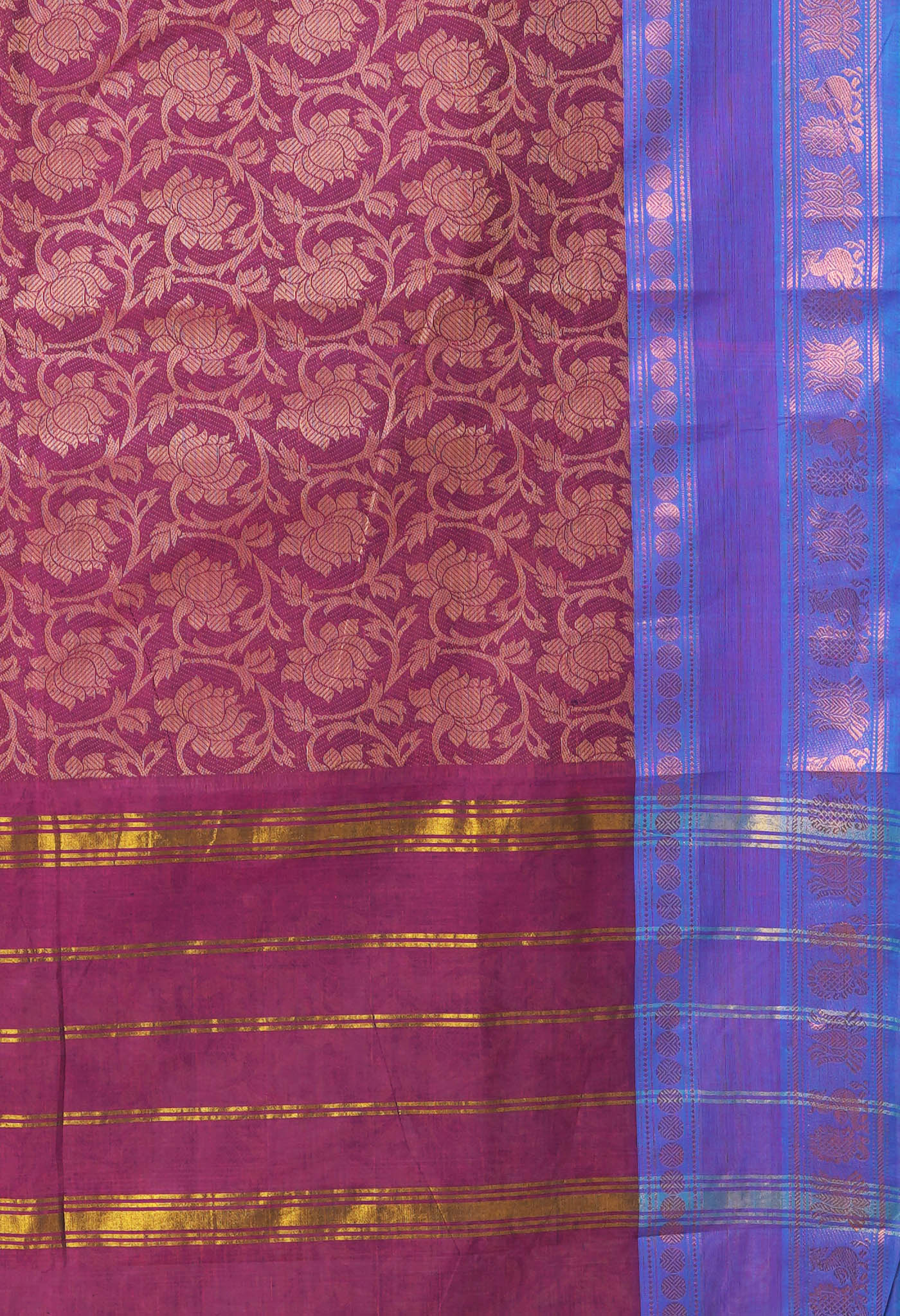 Pink Pure Pavani Handcrafted Jacquard Chettinad Cotton Saree-UNM82801