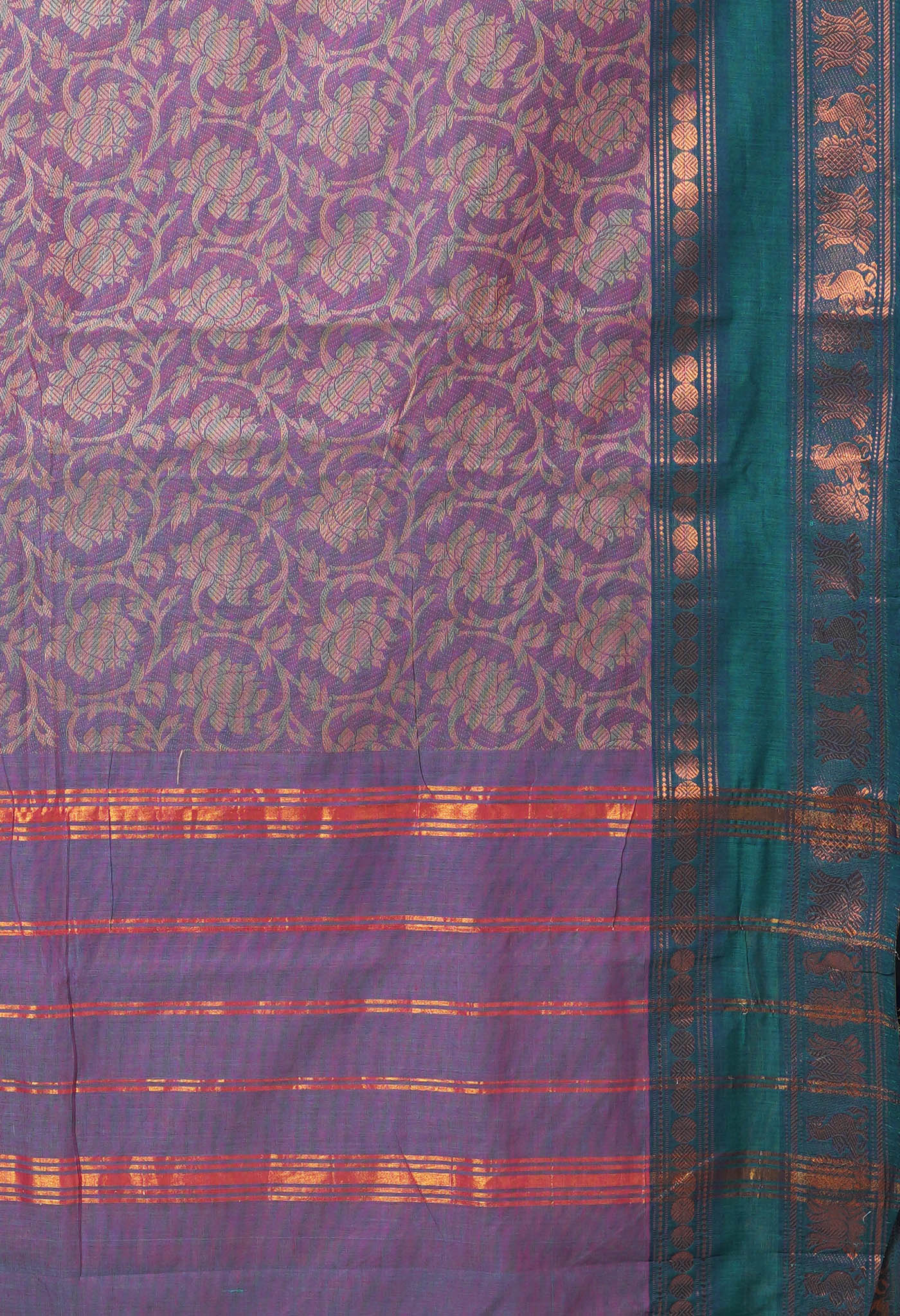 Pink Pure Pavani Handcrafted Jacquard Chettinad Cotton Saree-UNM82806