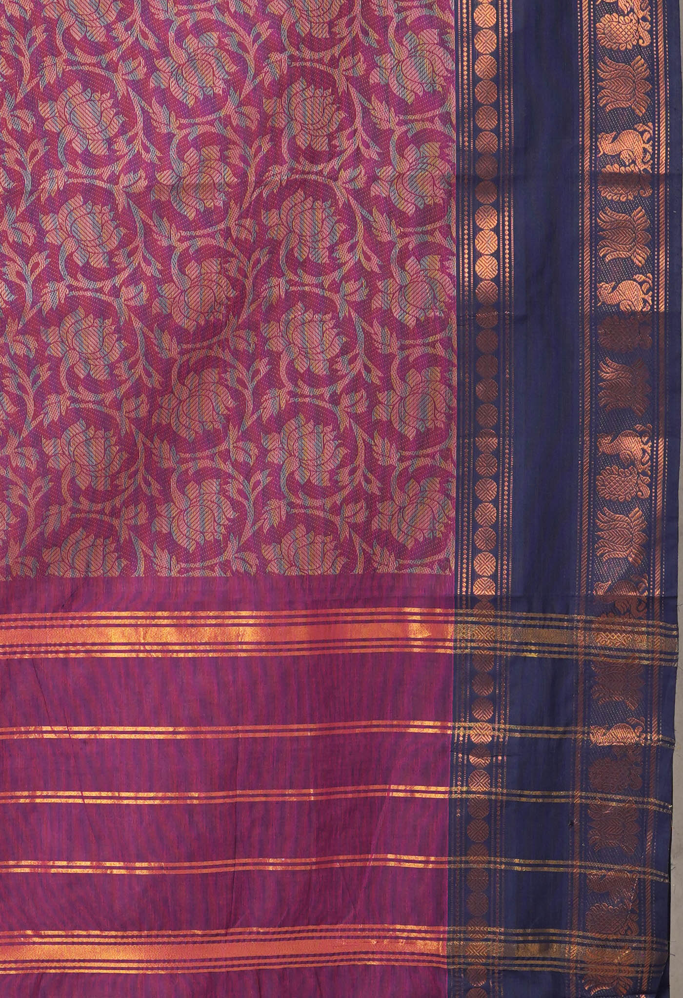 Pink Pure Pavani Handcrafted Jacquard Chettinad Cotton Saree-UNM82813