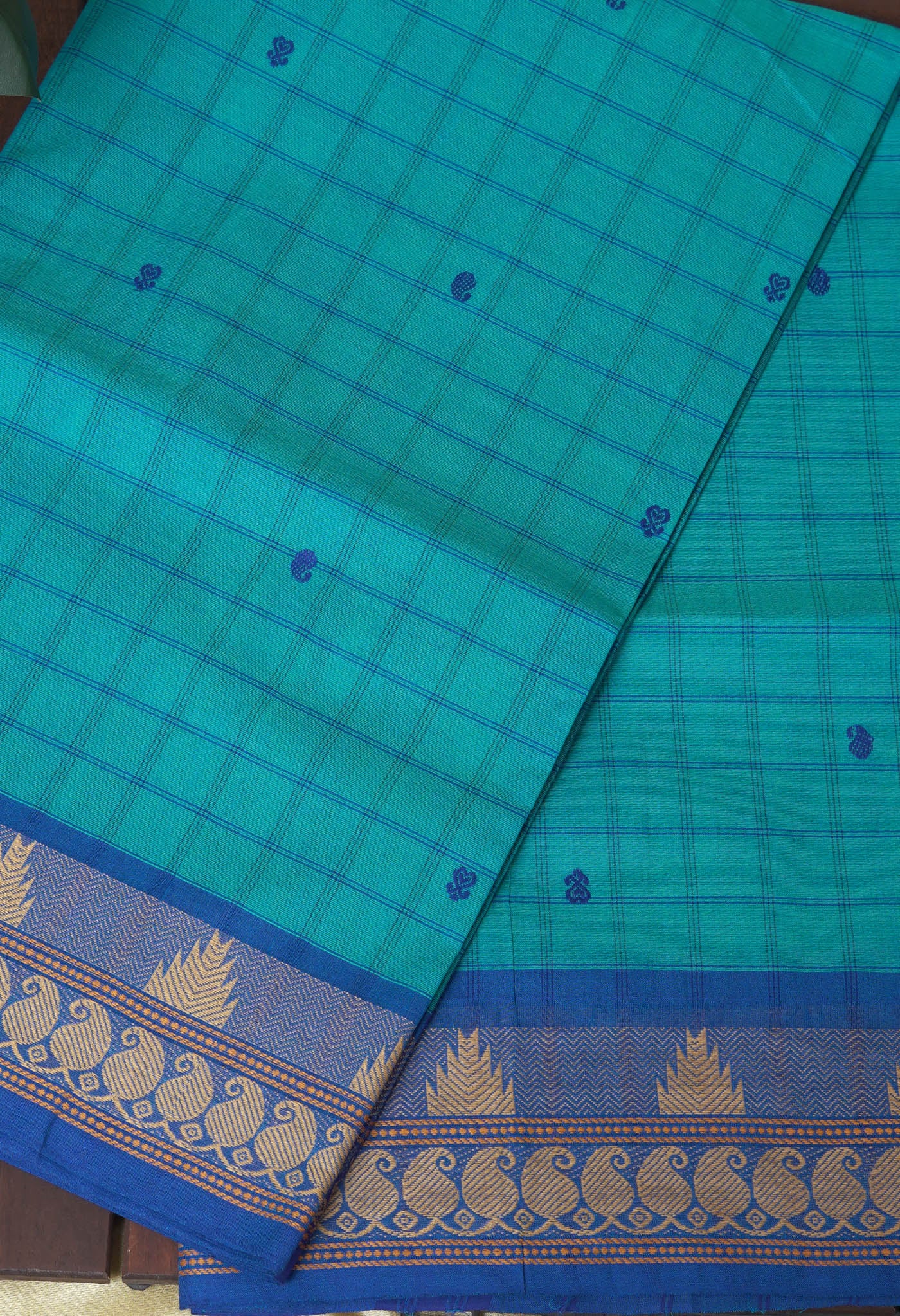 Blue Pure Pavani Handcrafted Kanchi Cotton Saree-UNM82823
