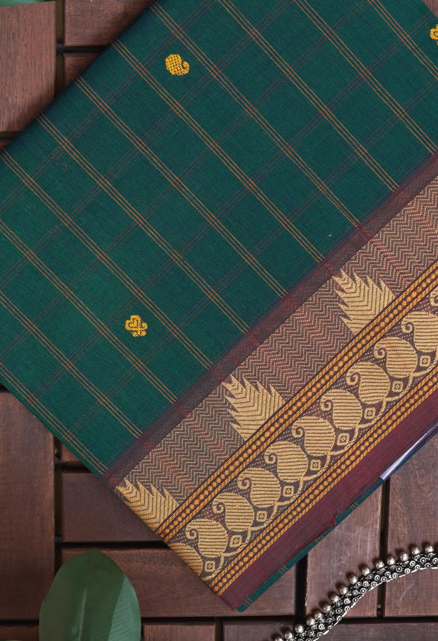 Green Pure Pavani Handcrafted Kanchi Cotton Saree-UNM82832