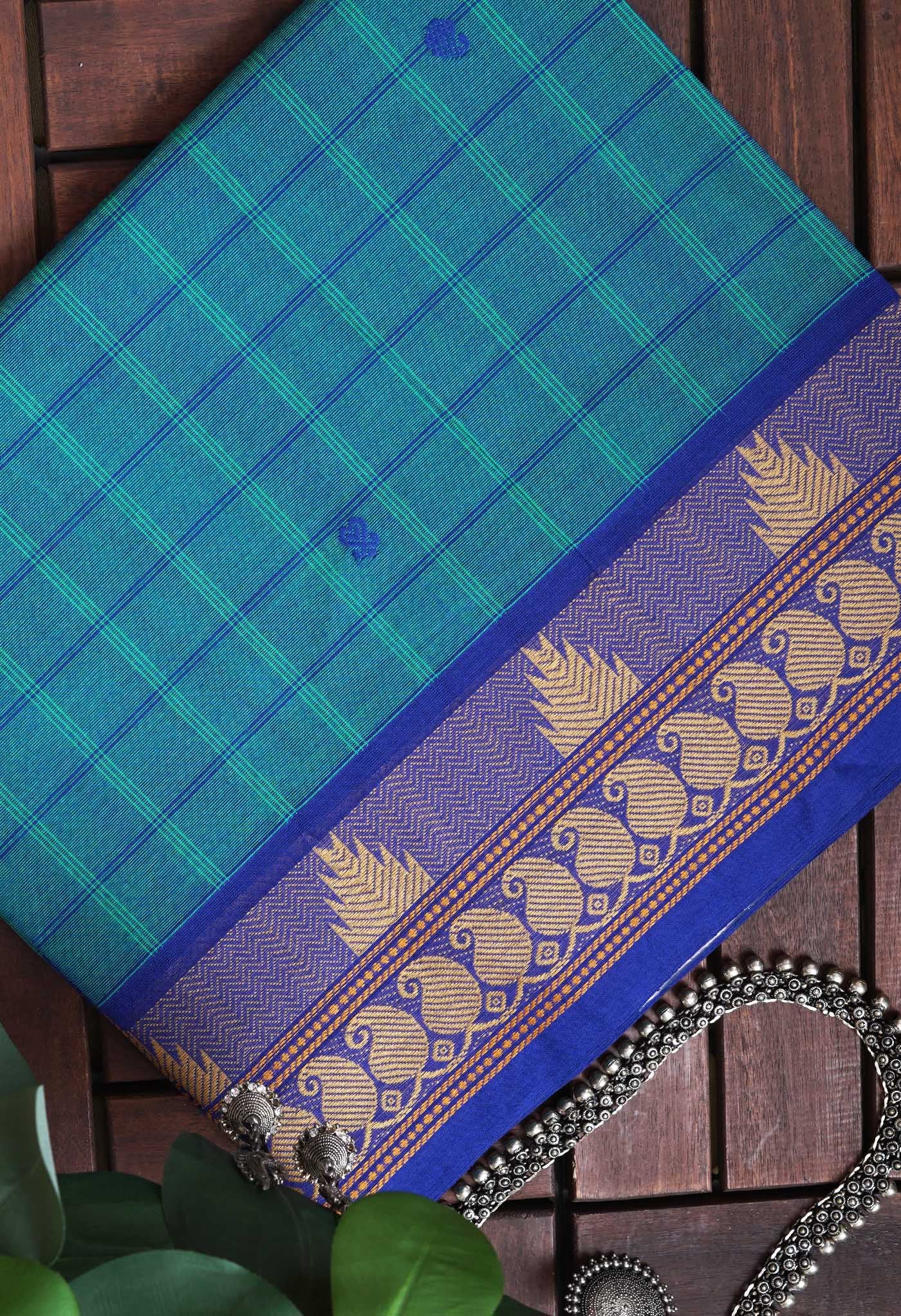Blue Pure Pavani Handcrafted Kanchi Cotton Saree-UNM82840