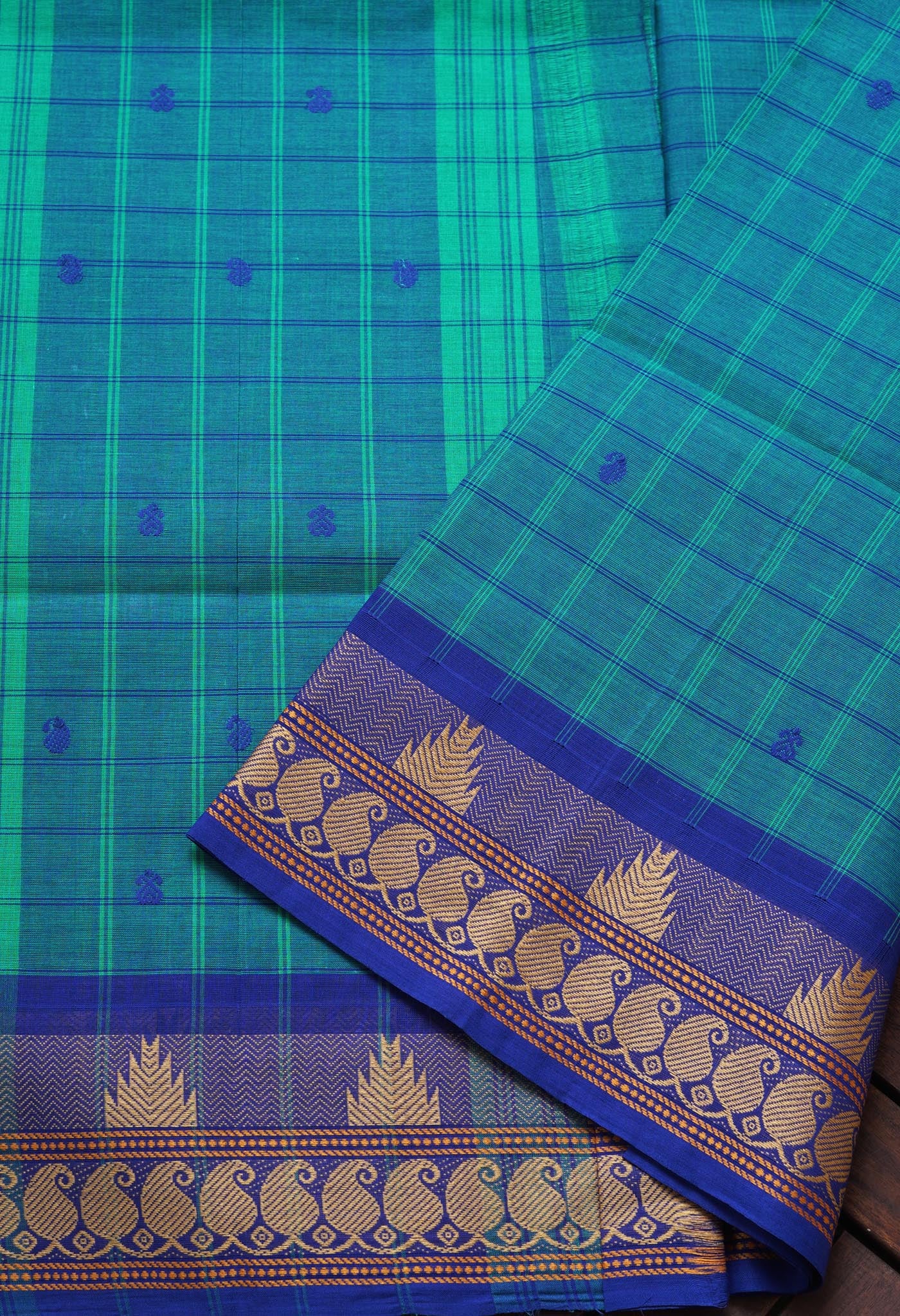 Blue Pure Pavani Handcrafted Kanchi Cotton Saree-UNM82840