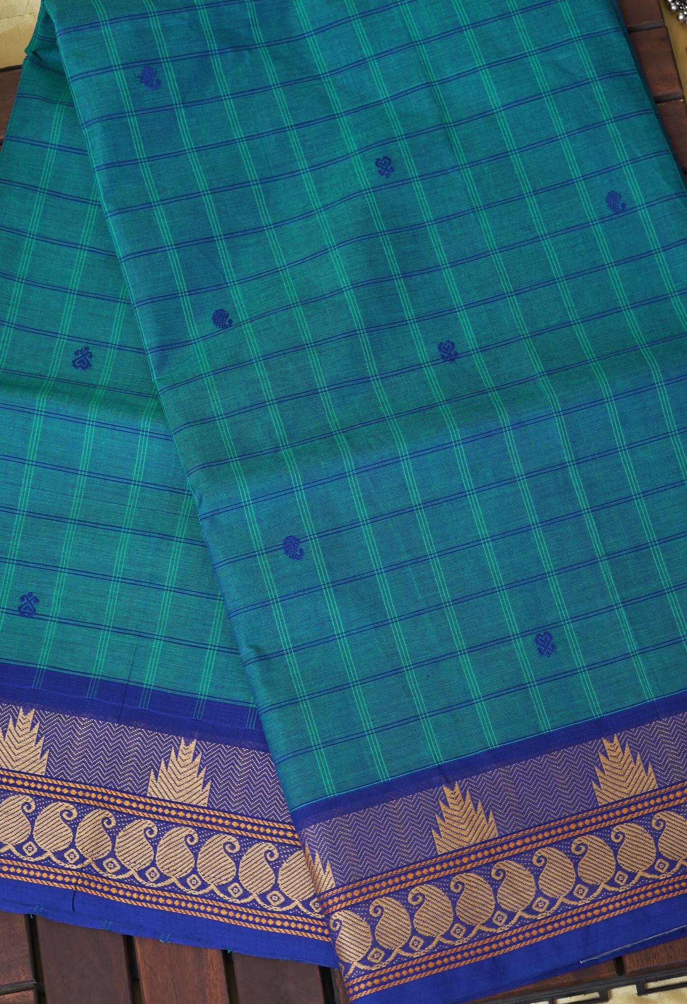 Blue Pure Pavani Handcrafted Kanchi Cotton Saree-UNM82840