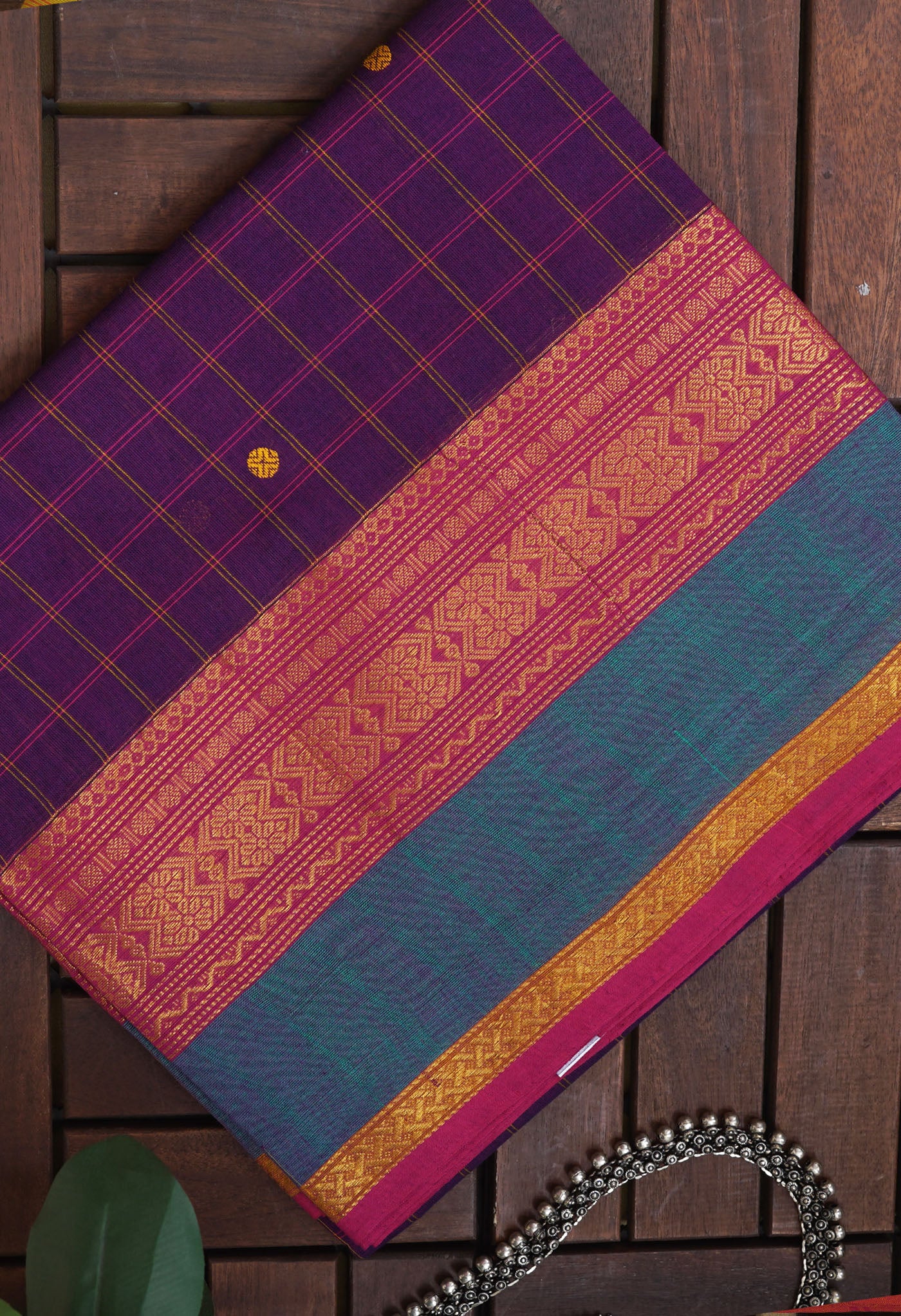Violet Pure Pavani Handcrafted Kanchi Cotton Saree-UNM82842