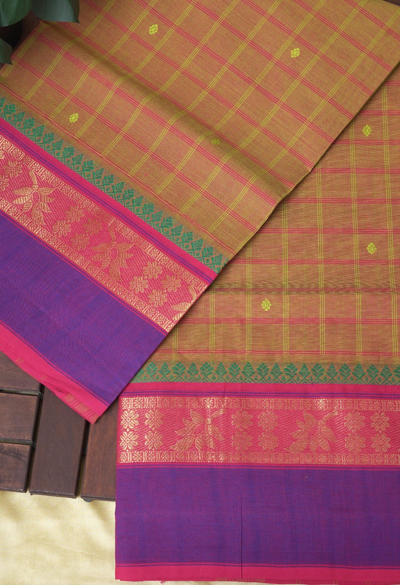 Green Pure Pavani Handcrafted Kanchi Cotton Saree-UNM82843