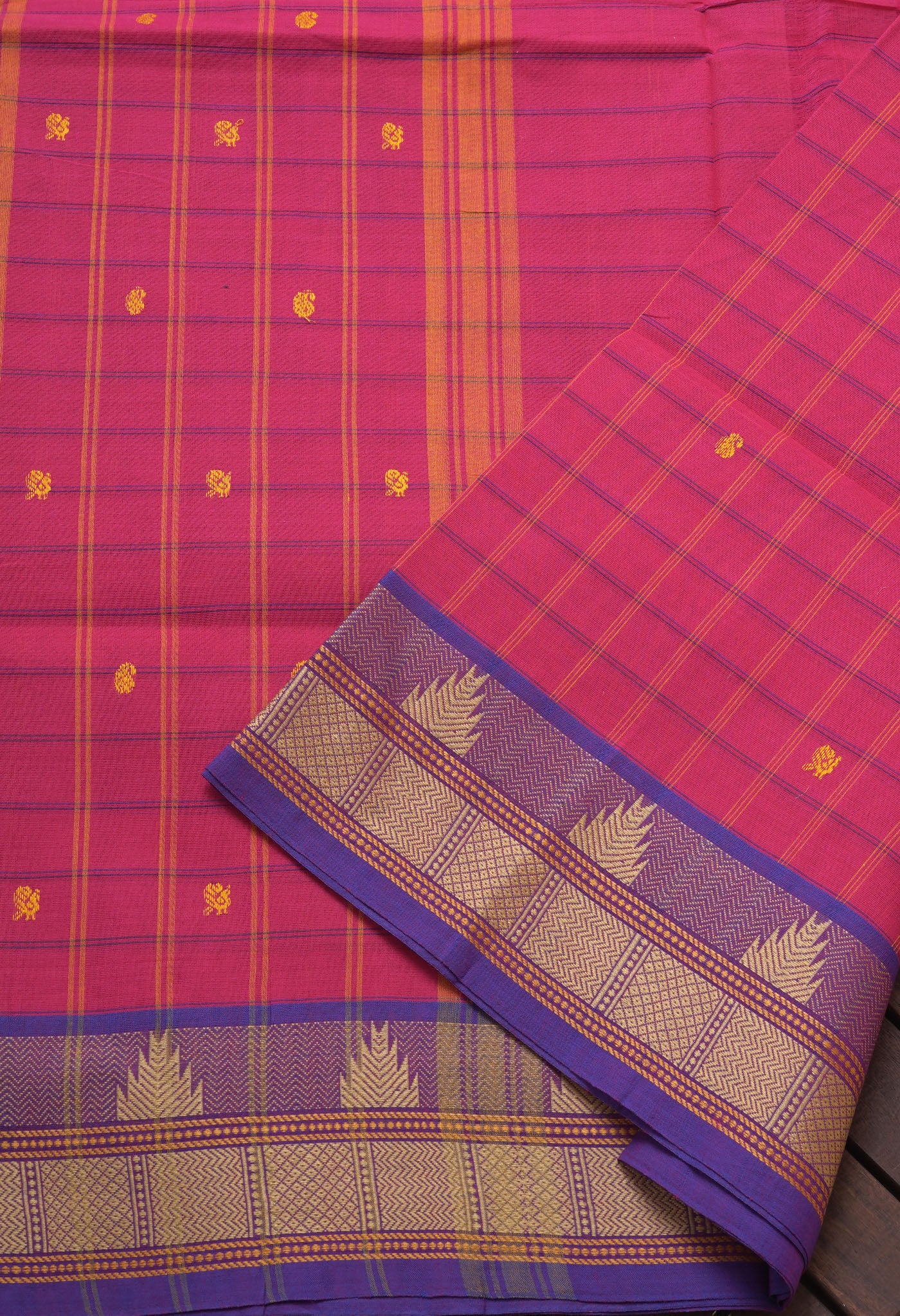 Pink Pure Pavani Handcrafted Kanchi Cotton Saree-UNM82845