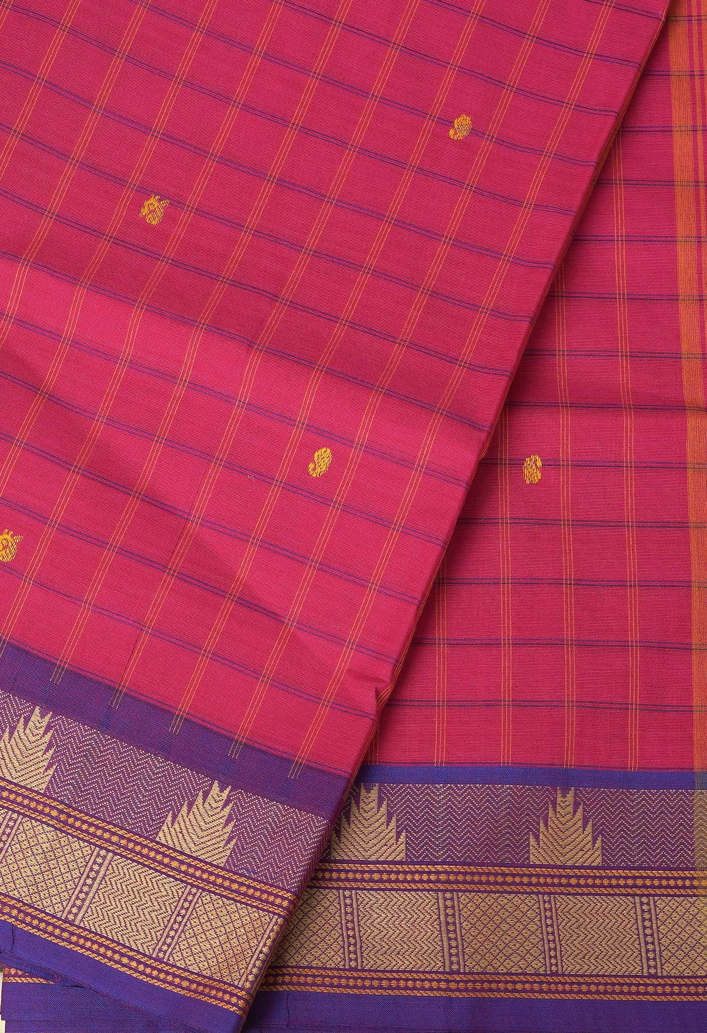 Pink Pure Pavani Handcrafted Kanchi Cotton Saree-UNM82845
