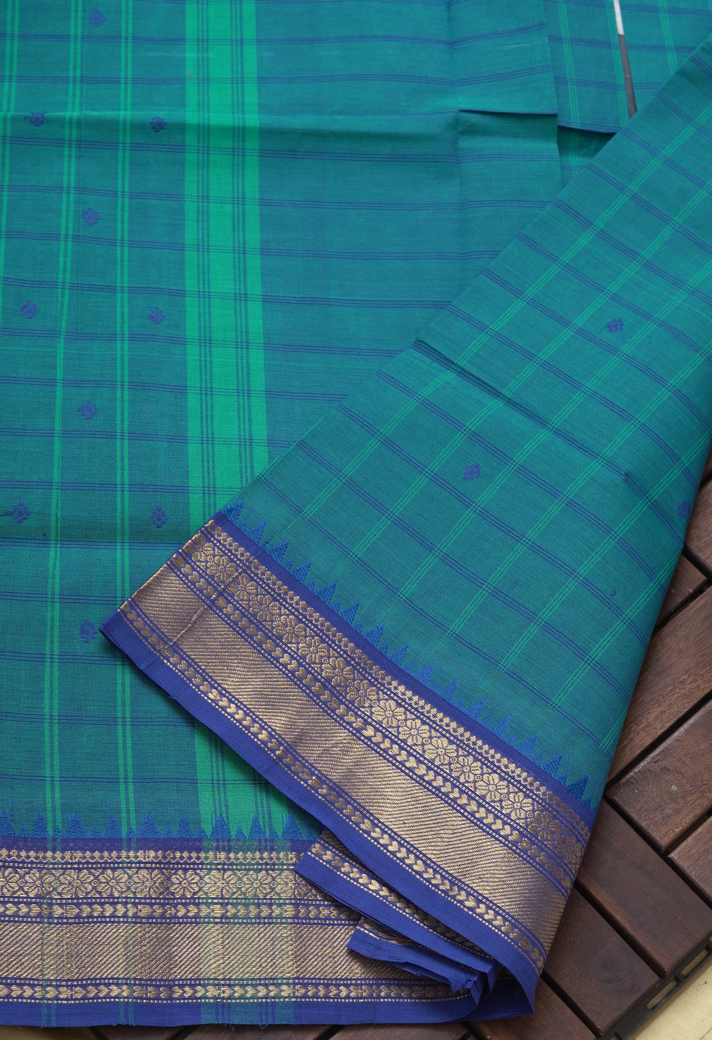 Blue Pure Pavani Handcrafted Kanchi Cotton Saree-UNM82846