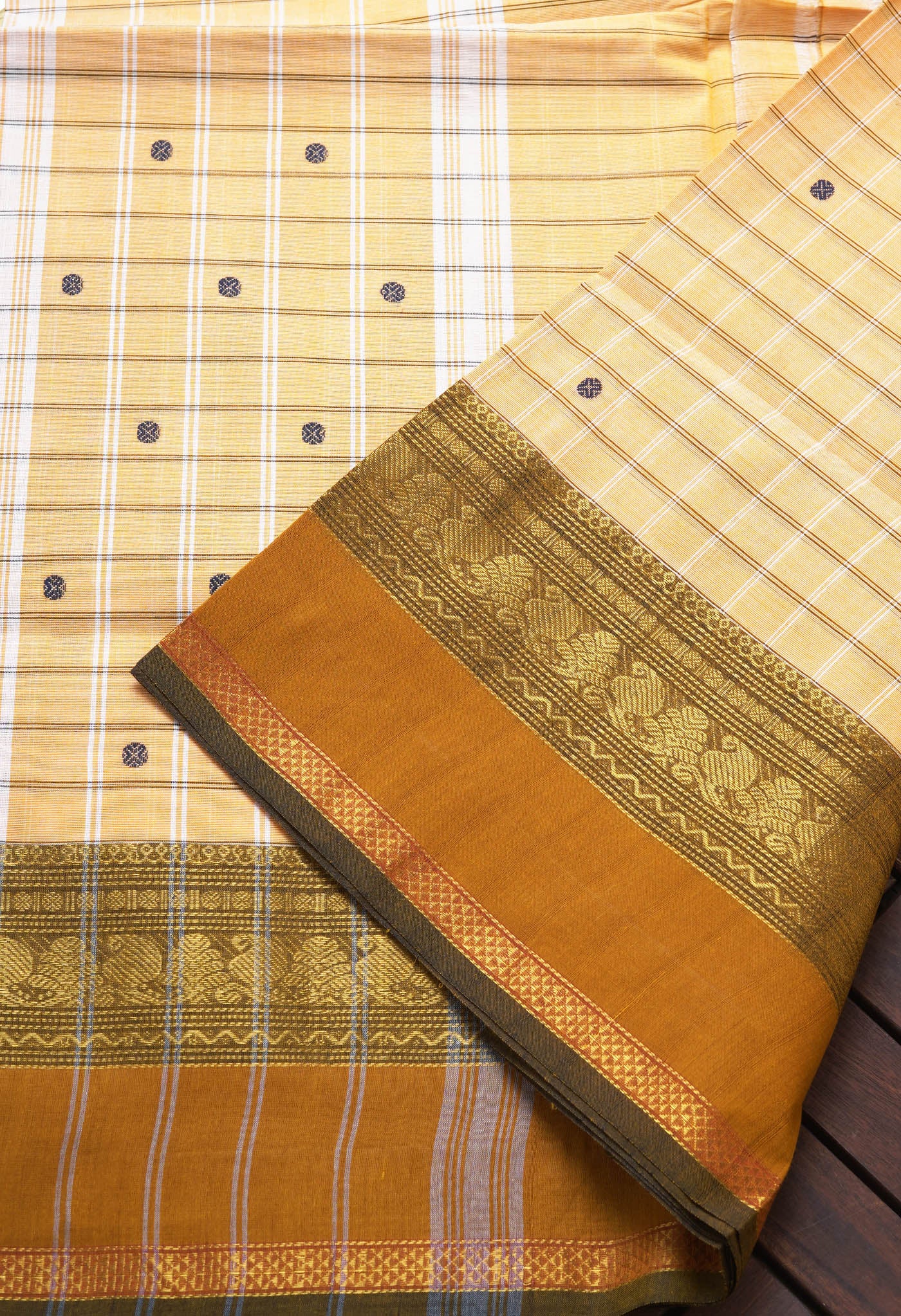 Orange Pure Pavani Handcrafted Kanchi Cotton Saree-UNM82847