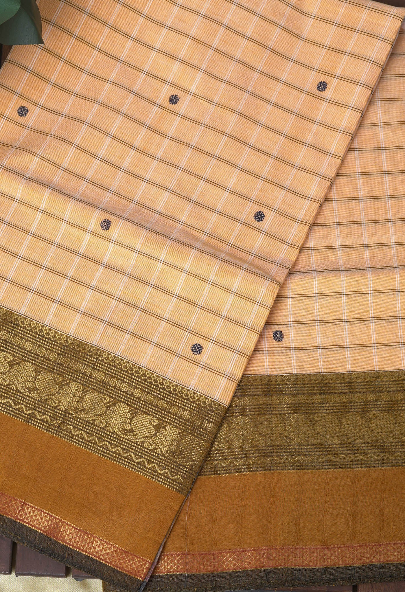Orange Pure Pavani Handcrafted Kanchi Cotton Saree-UNM82847