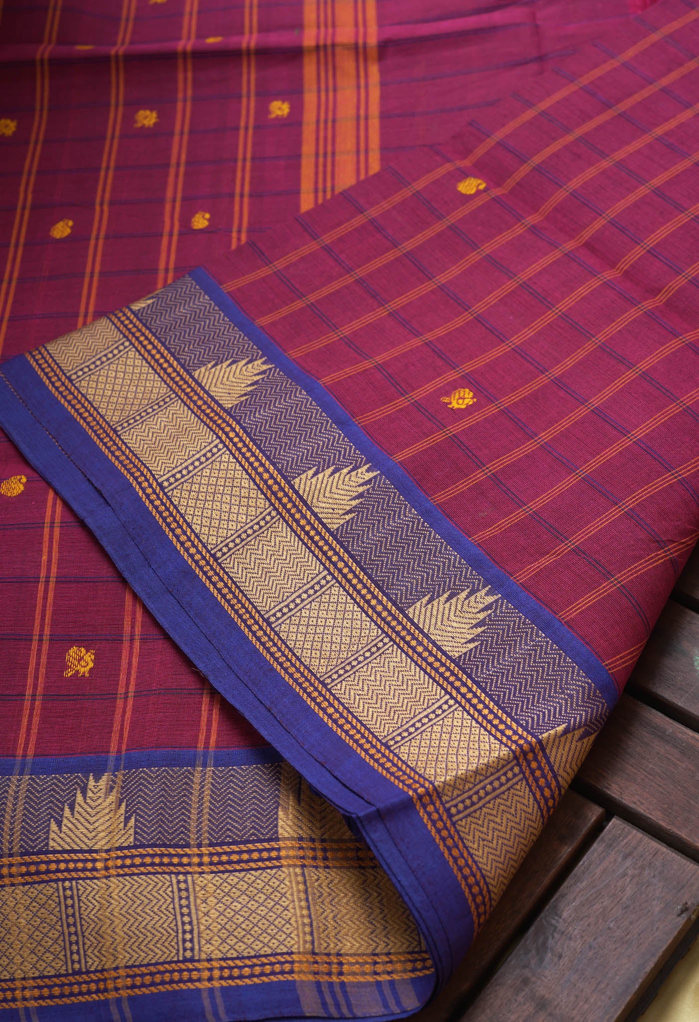 Pink Pure Pavani Handcrafted Kanchi Cotton Saree-UNM82848